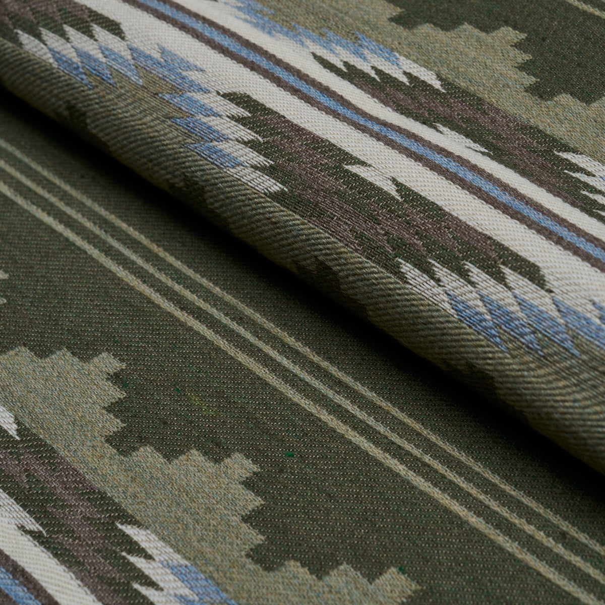 Monsoon fabric in green color - pattern number 87021 - by Schumacher in the Kevin Aspaas collection