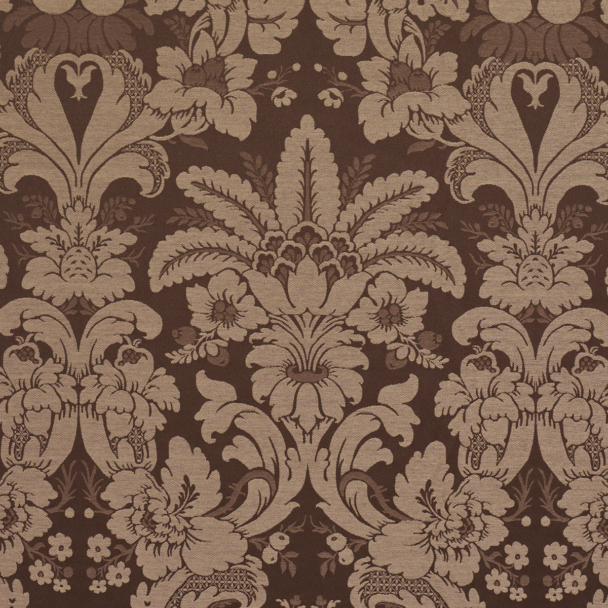 Kennedy Damask fabric in brown color - pattern number 87095 - by Schumacher in the Mark D. Sikes collection