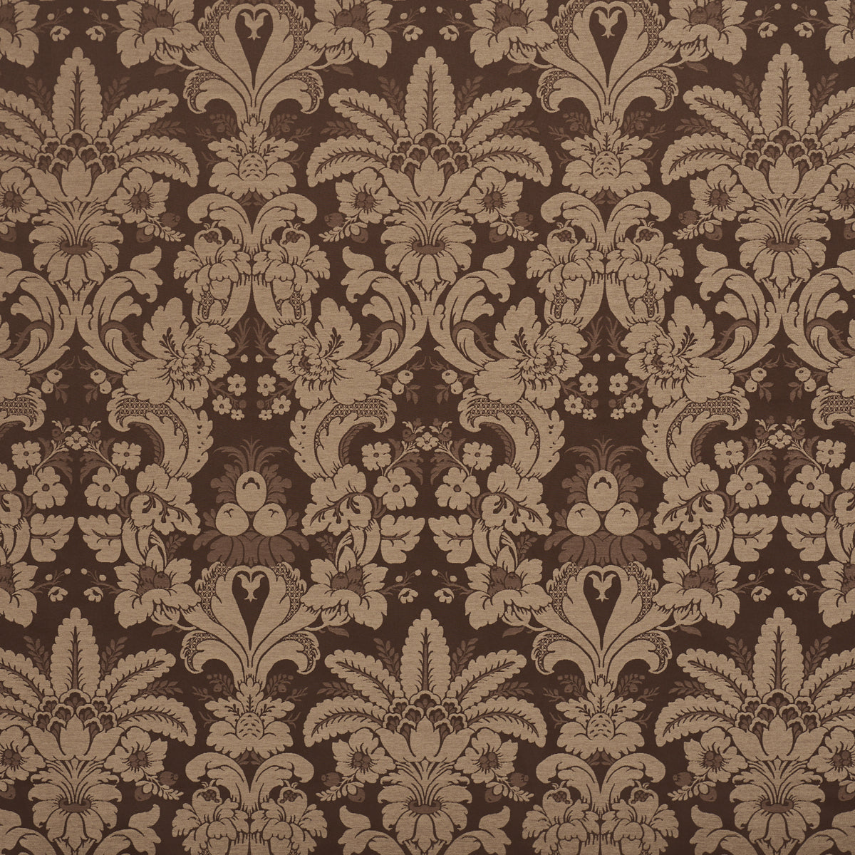 Kennedy Damask fabric in brown color - pattern number 87095 - by Schumacher in the Mark D. Sikes collection