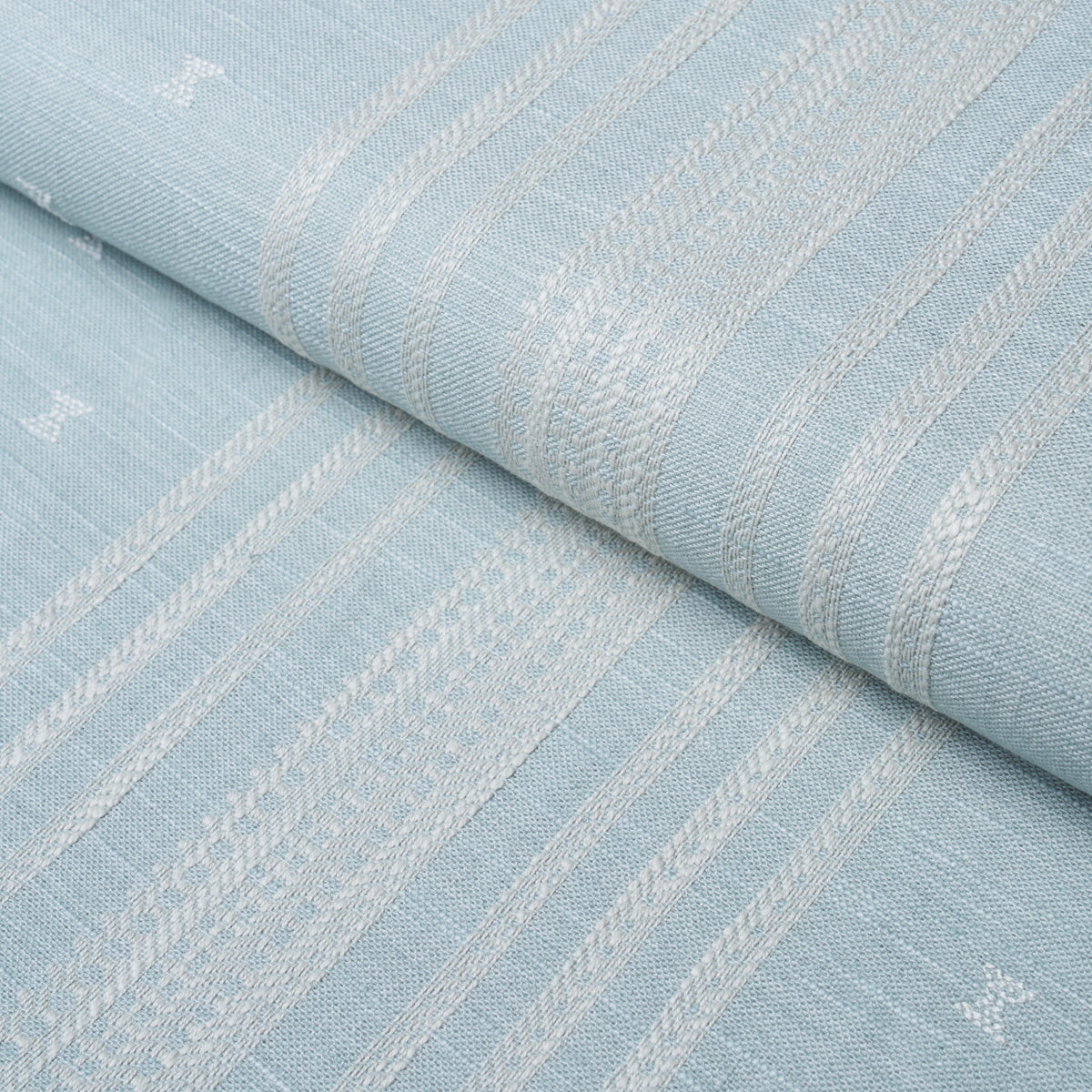 Imara Stripe fabric in Sky color - pattern number 87250 - by Schumacher in the Bohemia collection