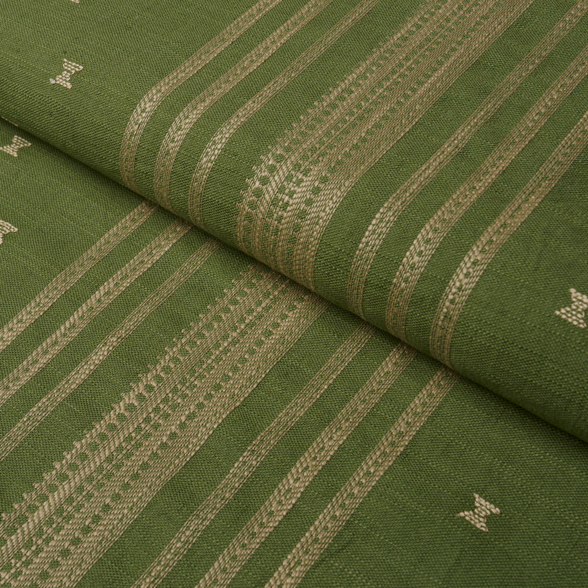 Imara Stripe fabric in Green color - pattern number 87251 - by Schumacher in the Bohemia collection