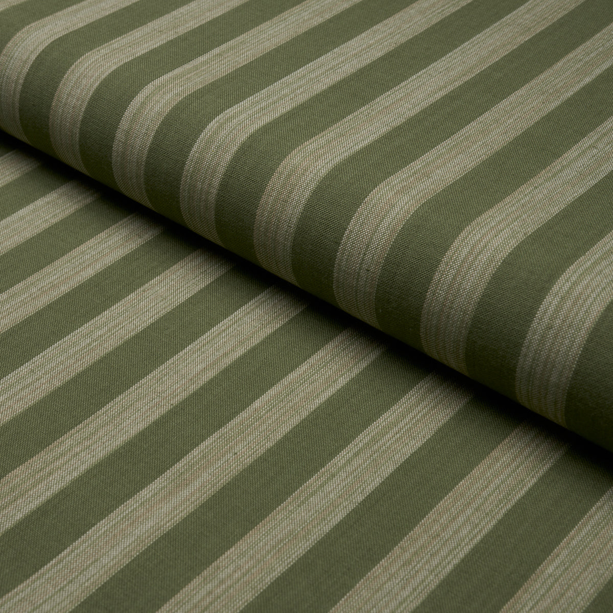 Jonah Stripe fabric in Green color - pattern number 87260 - by Schumacher in the Bohemia collection