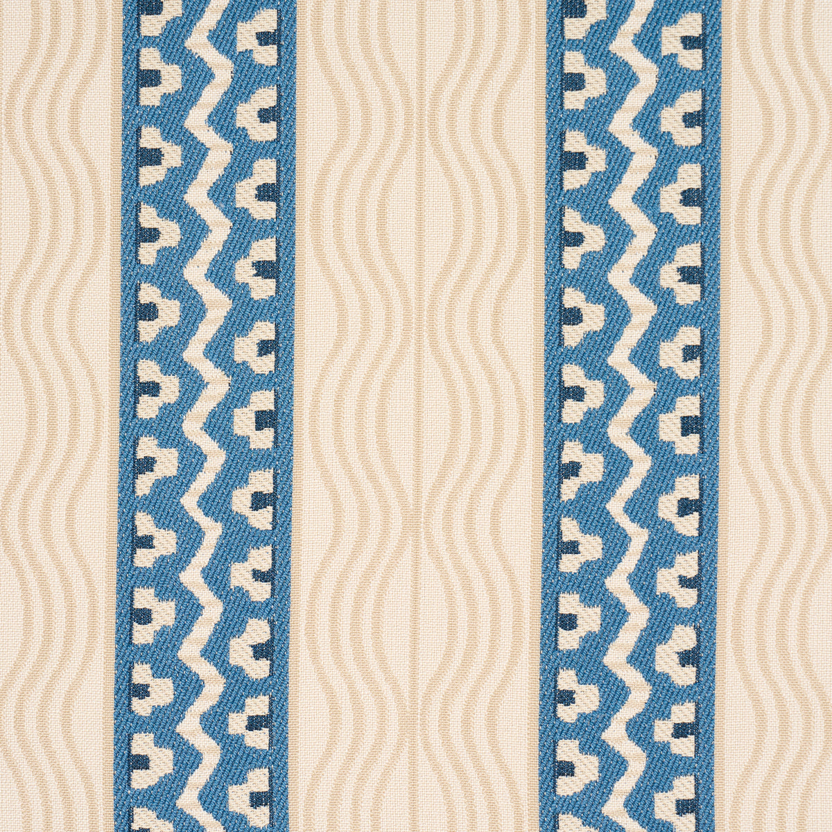 Creme Anglaise fabric in English Cream/Denim Blue color - pattern number 87450 - by Schumacher in the Johnson Hartig collection