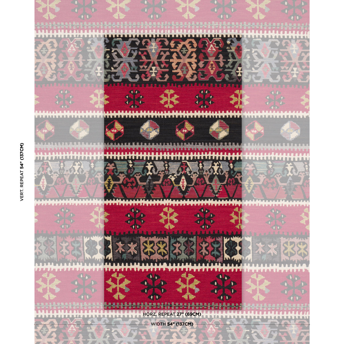 Sahane fabric in Pomegranate Red color - pattern number 87470 - by Schumacher in the Johnson Hartig collection
