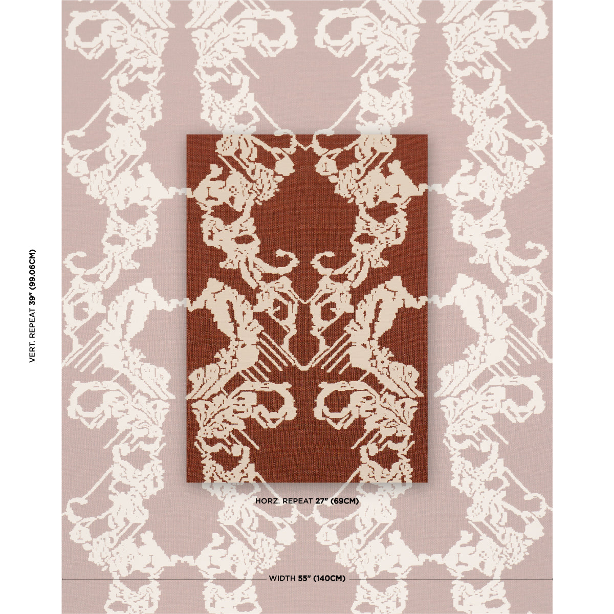 Reversible Digital Damask fabric in chartreuse color - pattern number 87550 - by Schumacher in the Atelier Paris collection