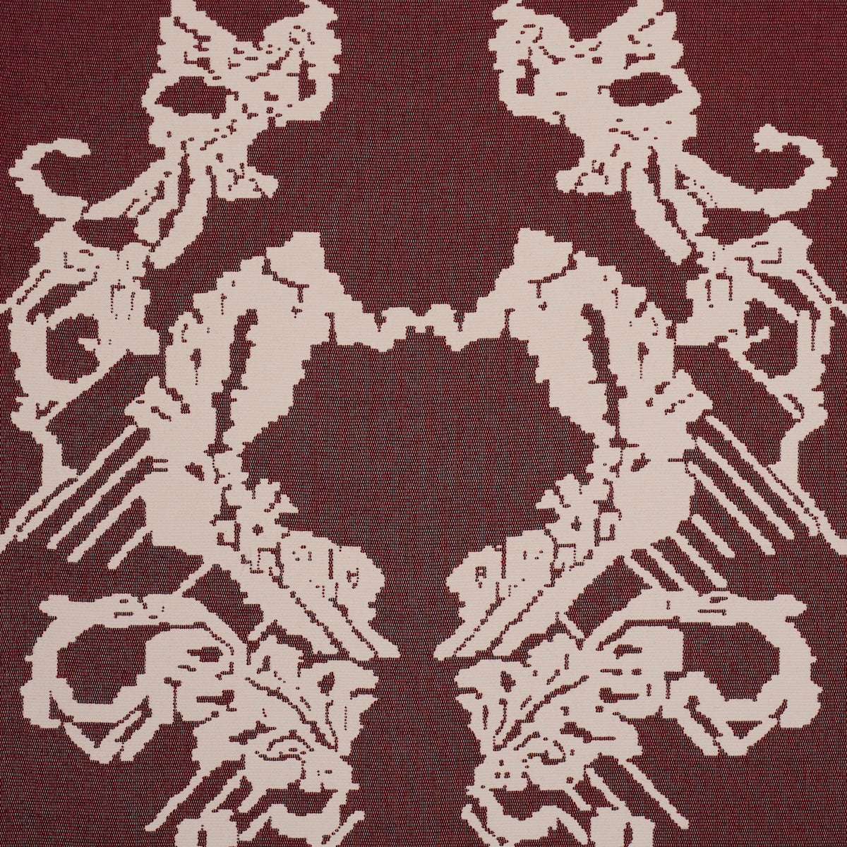 Reversible Digital Damask fabric in merlot color - pattern number 87551 - by Schumacher in the Atelier Paris collection