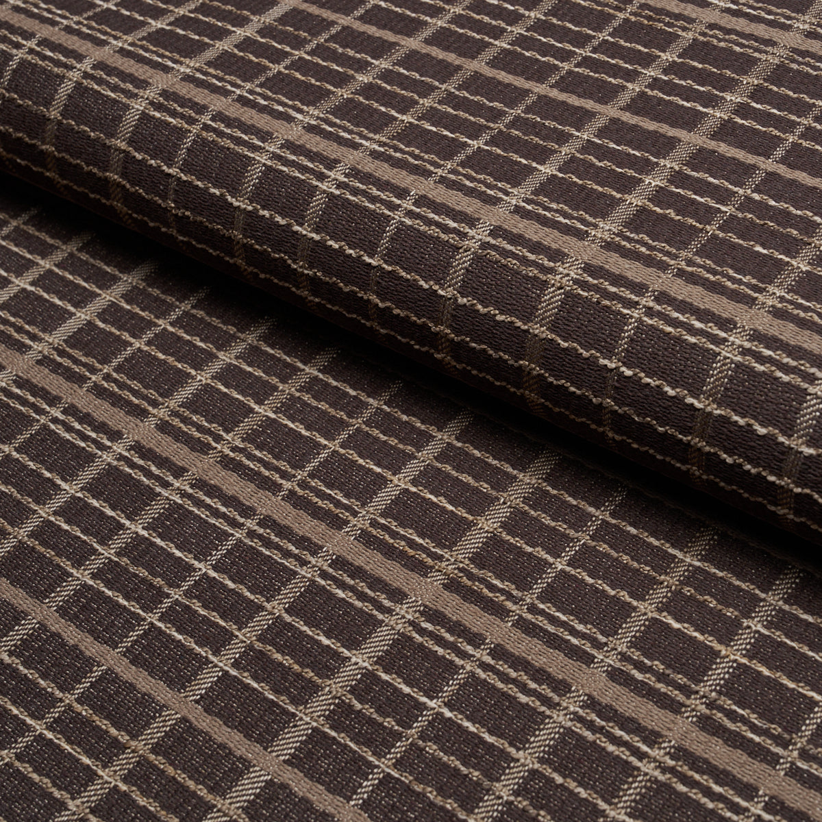 Merrick Performance Plaid fabric in brown color - pattern number 87691 - by Schumacher in the Schumacher Utility: Wovens collection