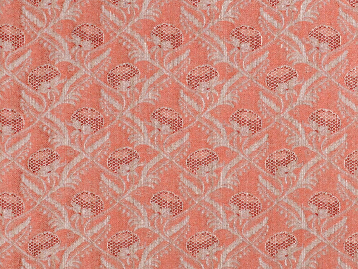 Boutonniere fabric in coral color - pattern number A7 000214PG - by Scalamandre in the Old World Weavers collection