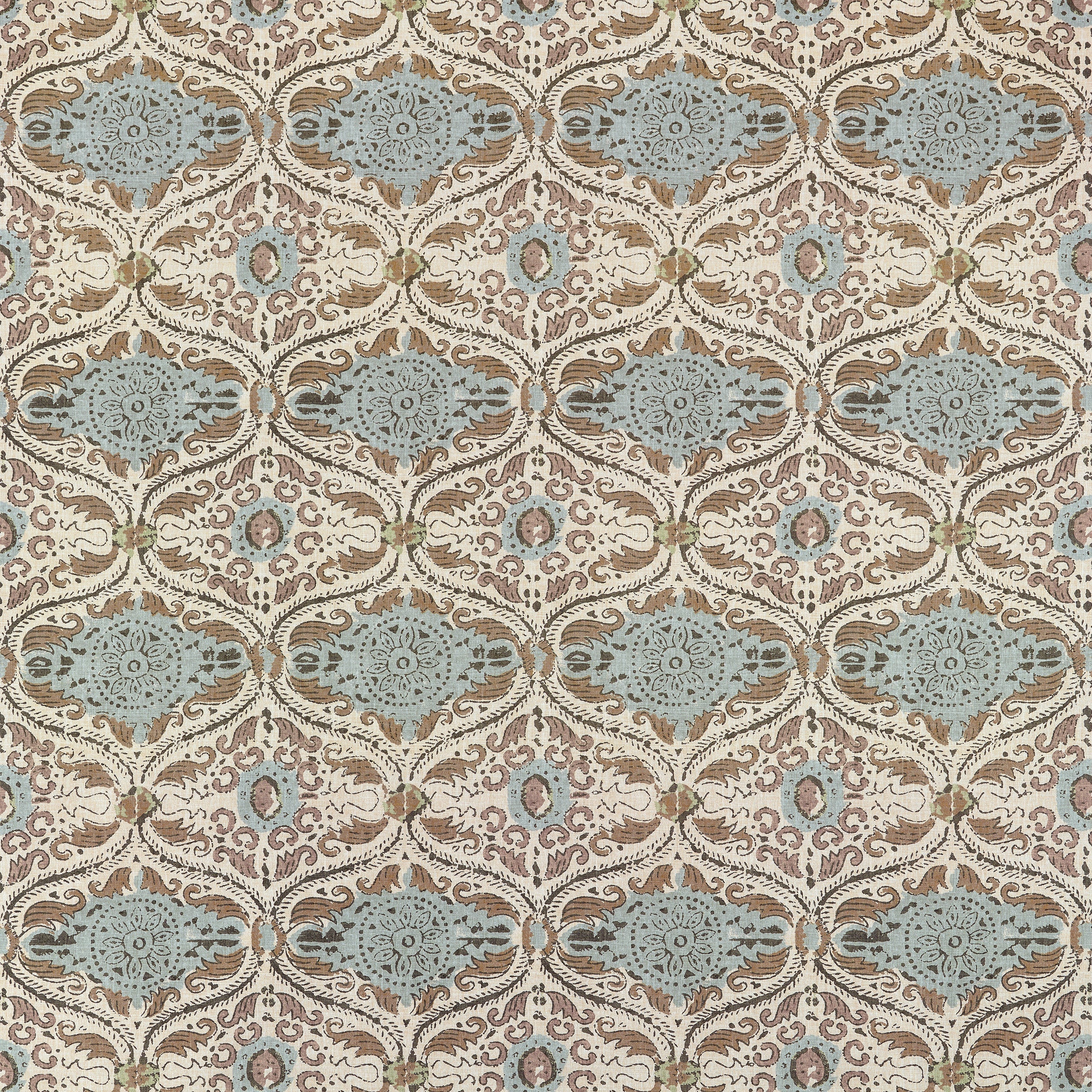 Cecilia fabric in gold and sage color - pattern number AF10754 - by Anna French in the Clermont collection