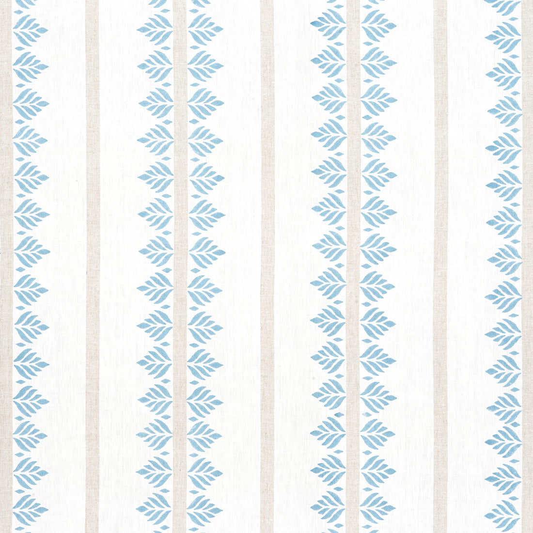 Fern Stripe fabric in spa blue color - pattern number AF15103 - by Anna French in the Antilles collection