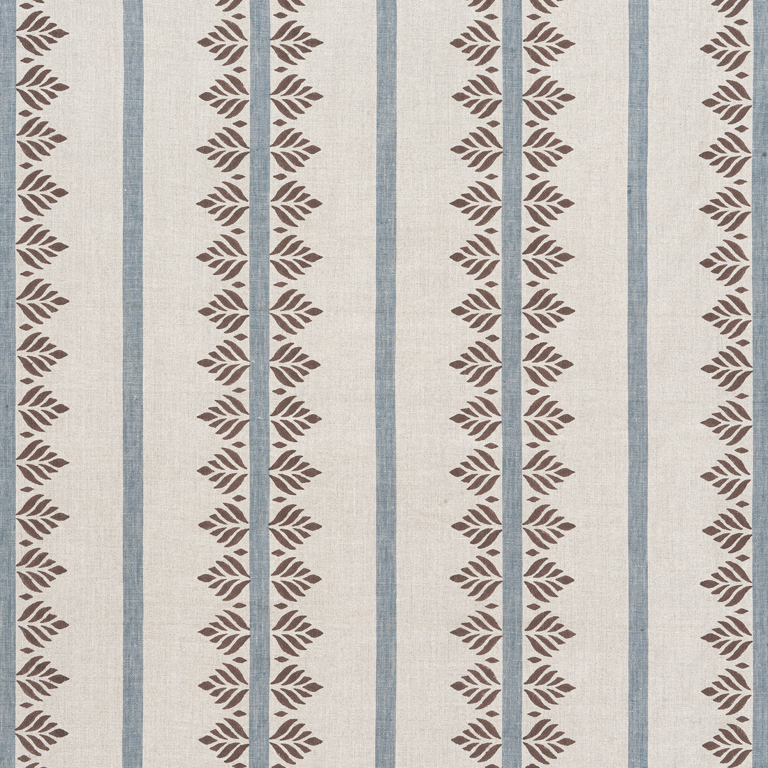 Fern Stripe fabric in brown and slate color - pattern number AF15106 - by Anna French in the Antilles collection