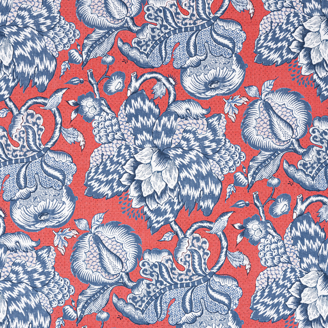Westmont fabric in red and blue color - pattern number AF15109 - by Anna French in the Antilles collection