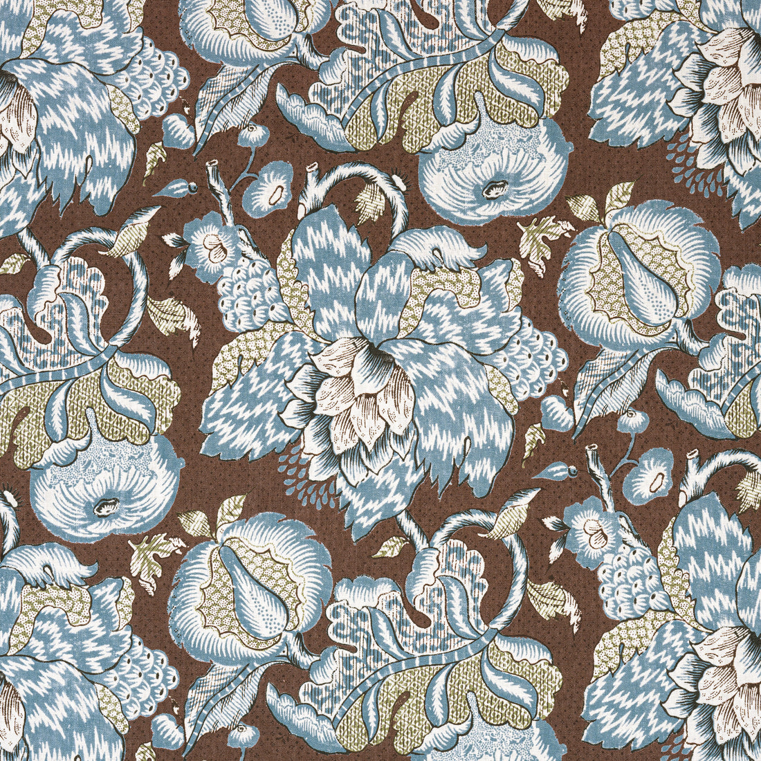 Westmont fabric in brown and slate color - pattern number AF15110 - by Anna French in the Antilles collection