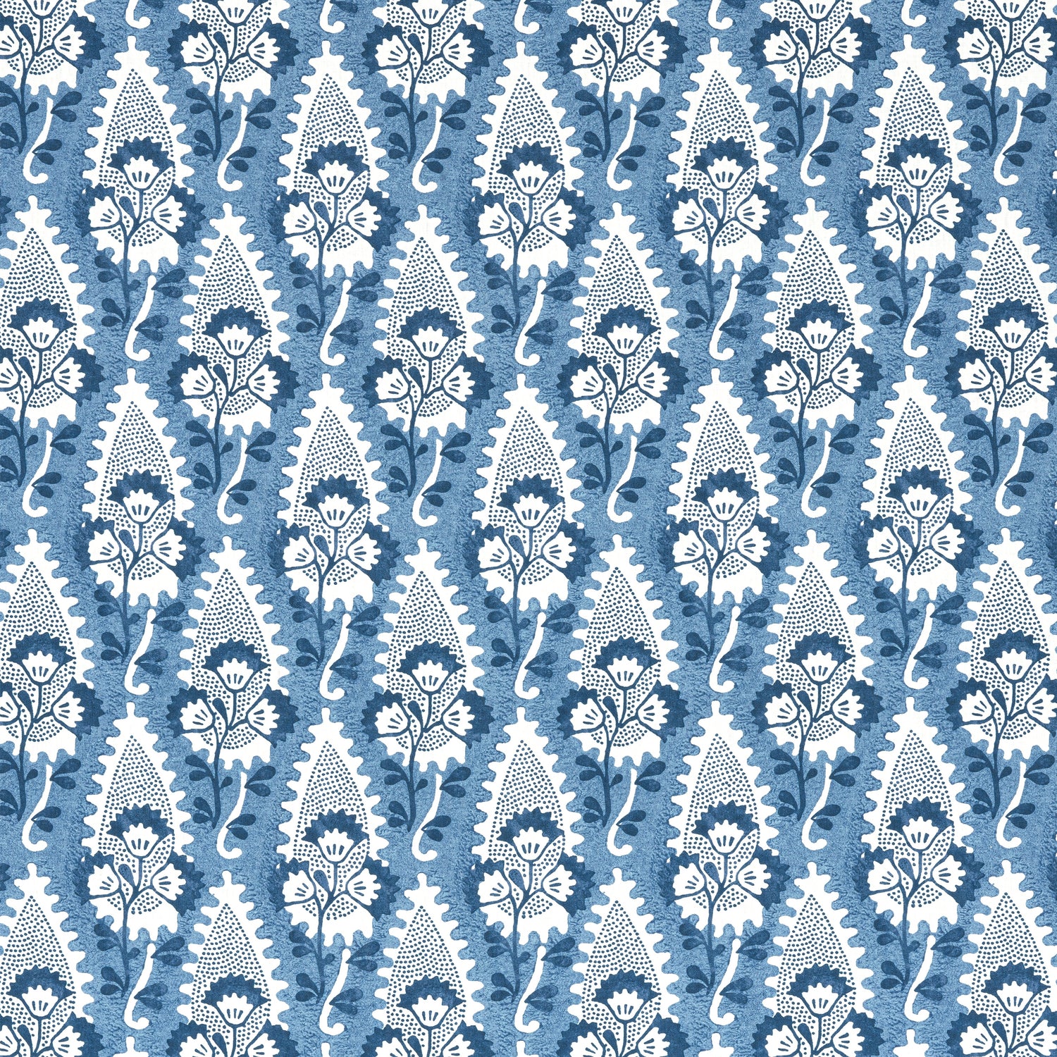 Cornwall fabric in blue color - pattern number AF15120 - by Anna French in the Antilles collection
