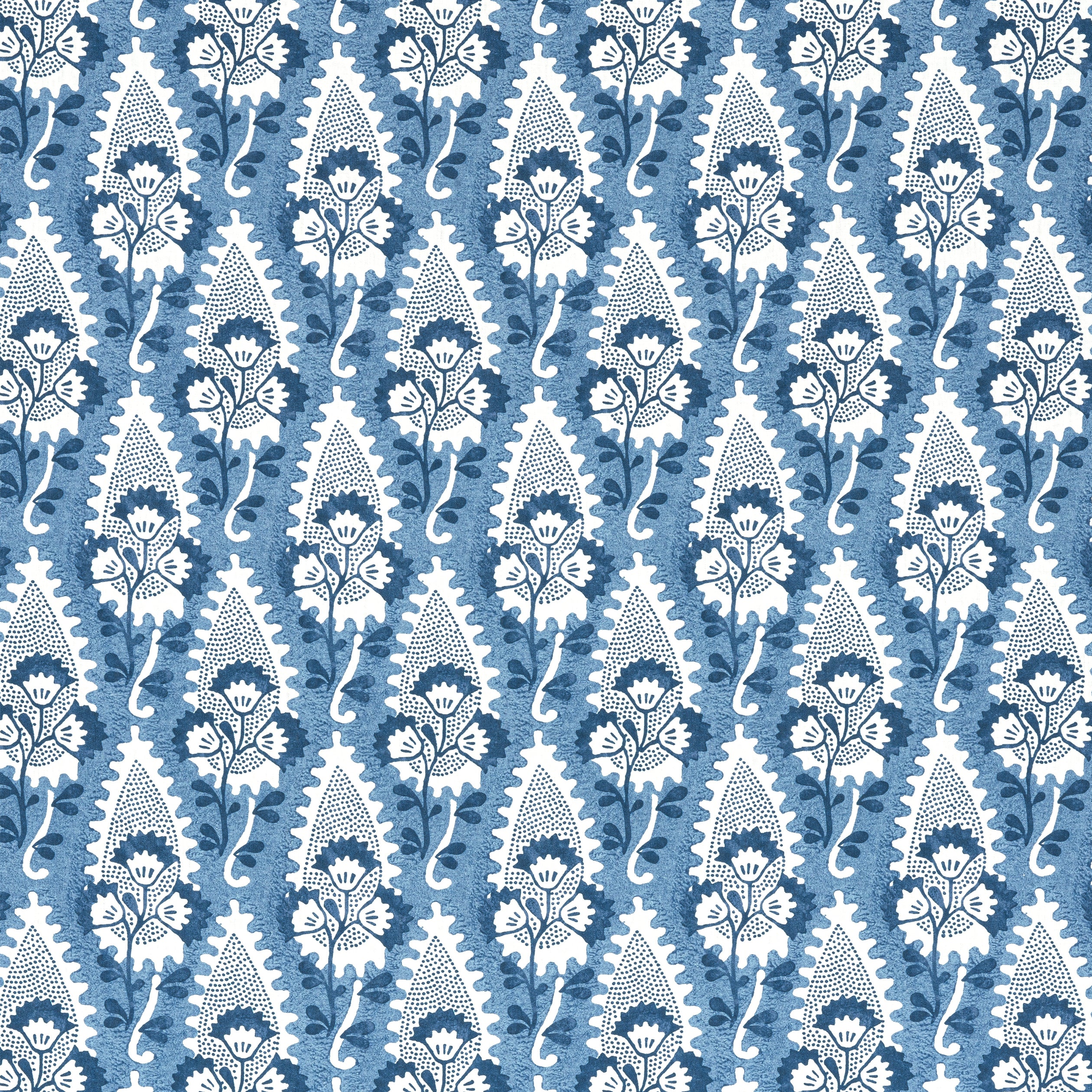 Cornwall fabric in blue color - pattern number AF15120 - by Anna French in the Antilles collection