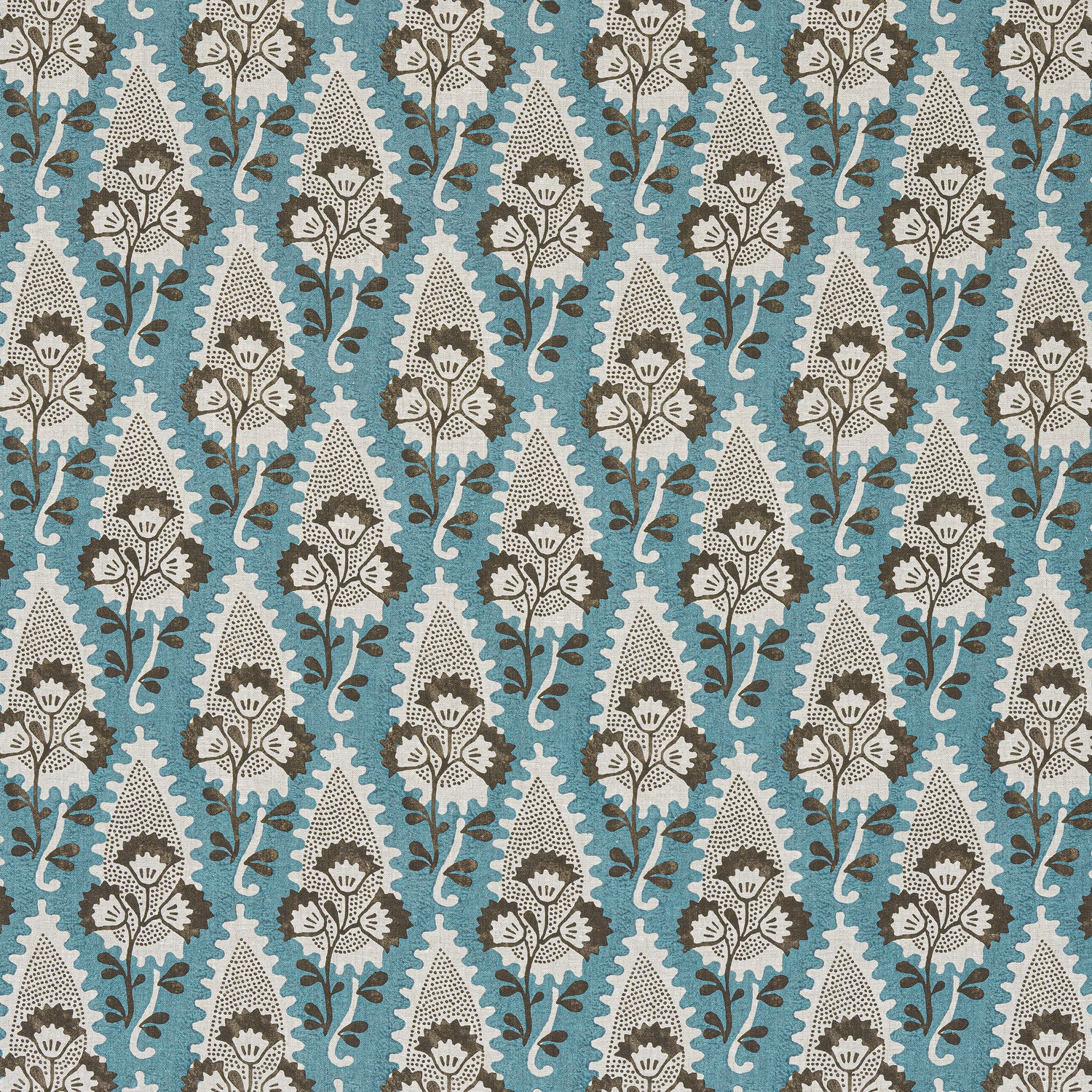 Cornwall fabric in brown and slate color - pattern number AF15122 - by Anna French in the Antilles collection