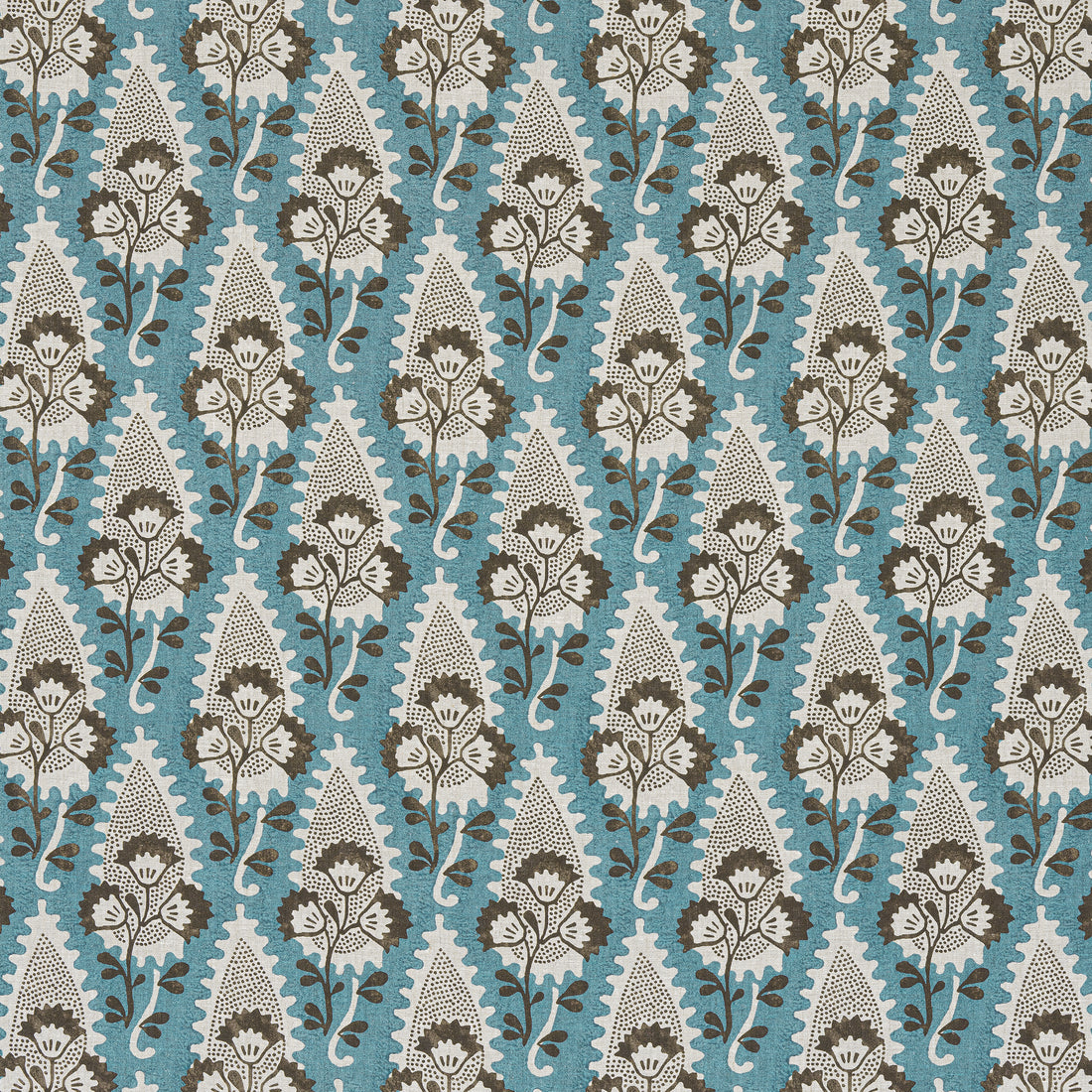 Cornwall fabric in brown and slate color - pattern number AF15122 - by Anna French in the Antilles collection