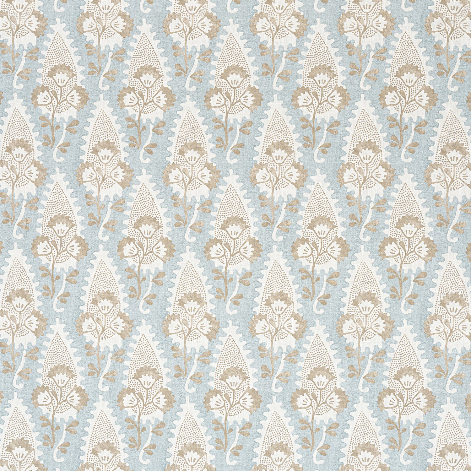 Cornwall fabric in spa blue color - pattern number AF15123 - by Anna French in the Antilles collection