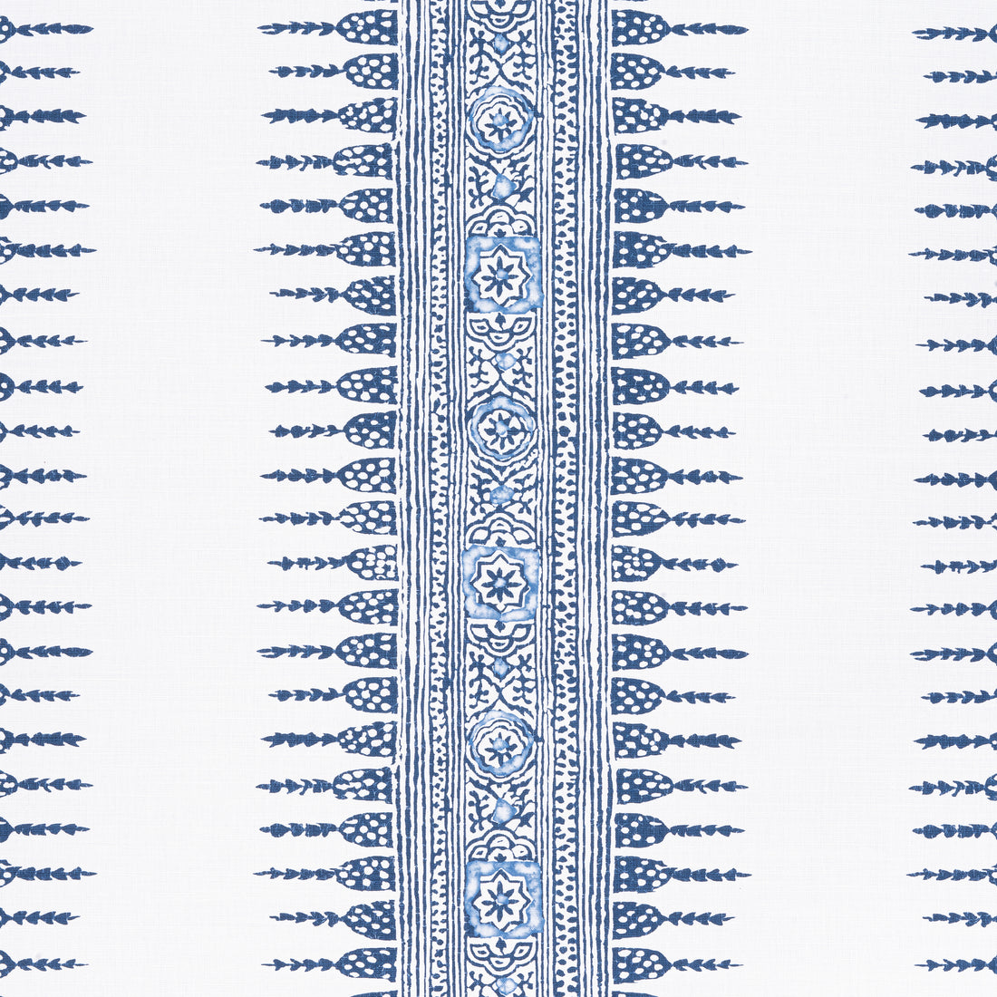 Javanese Stripe fabric in navy and white color - pattern number AF15137 - by Anna French in the Antilles collection