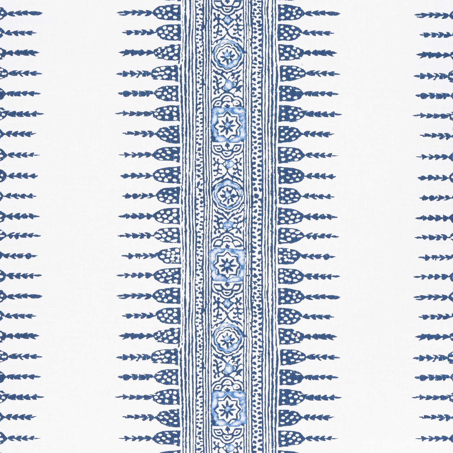 Javanese Stripe fabric in navy and white color - pattern number AF15137 - by Anna French in the Antilles collection