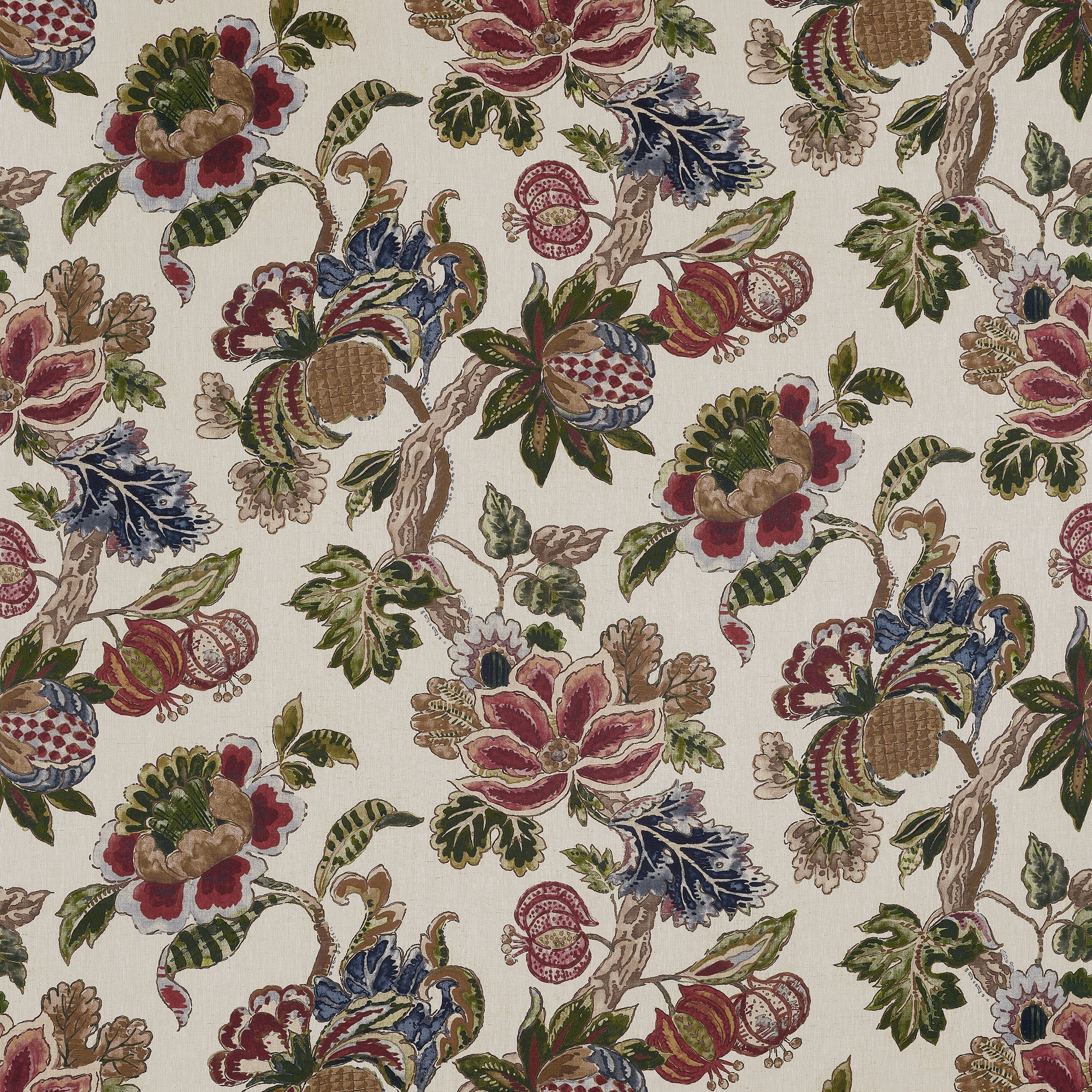 Stockbridge Apricot and Slate Fabric