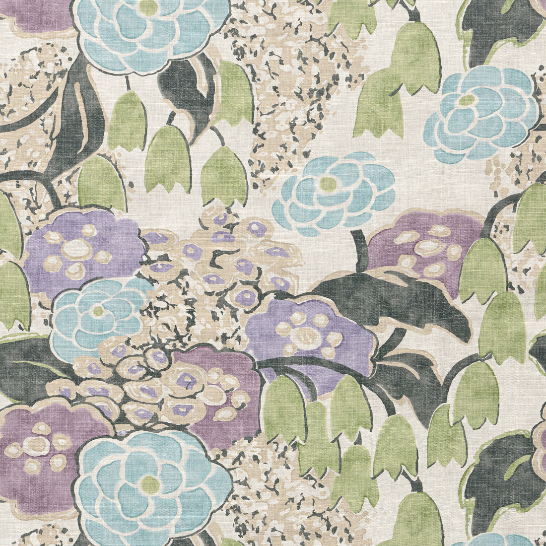 Laura fabric in lavender and green color - pattern number AF23101 - by Anna French in the Willow Tree collection