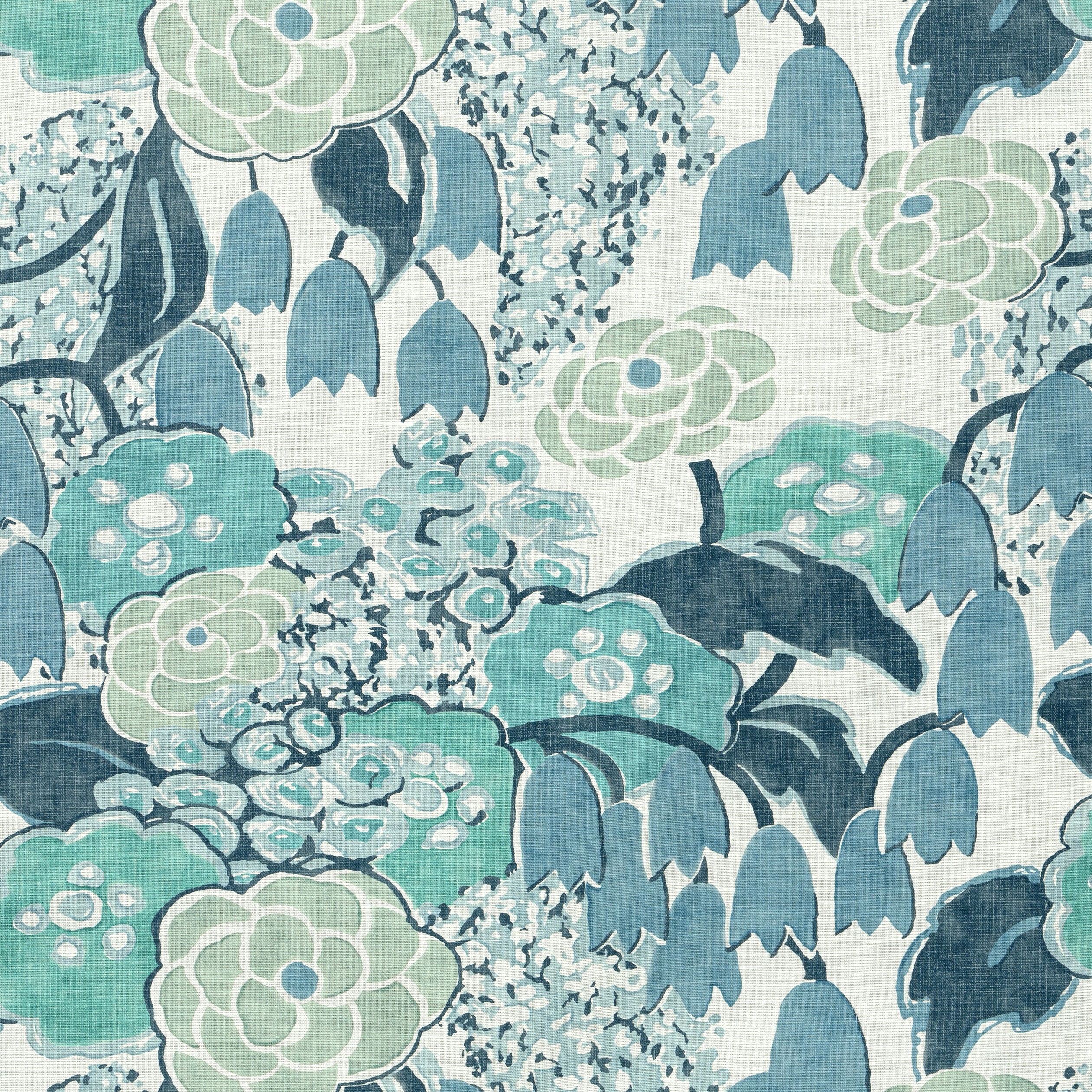 Laura fabric in blue color - pattern number AF23105 - by Anna French in the Willow Tree collection