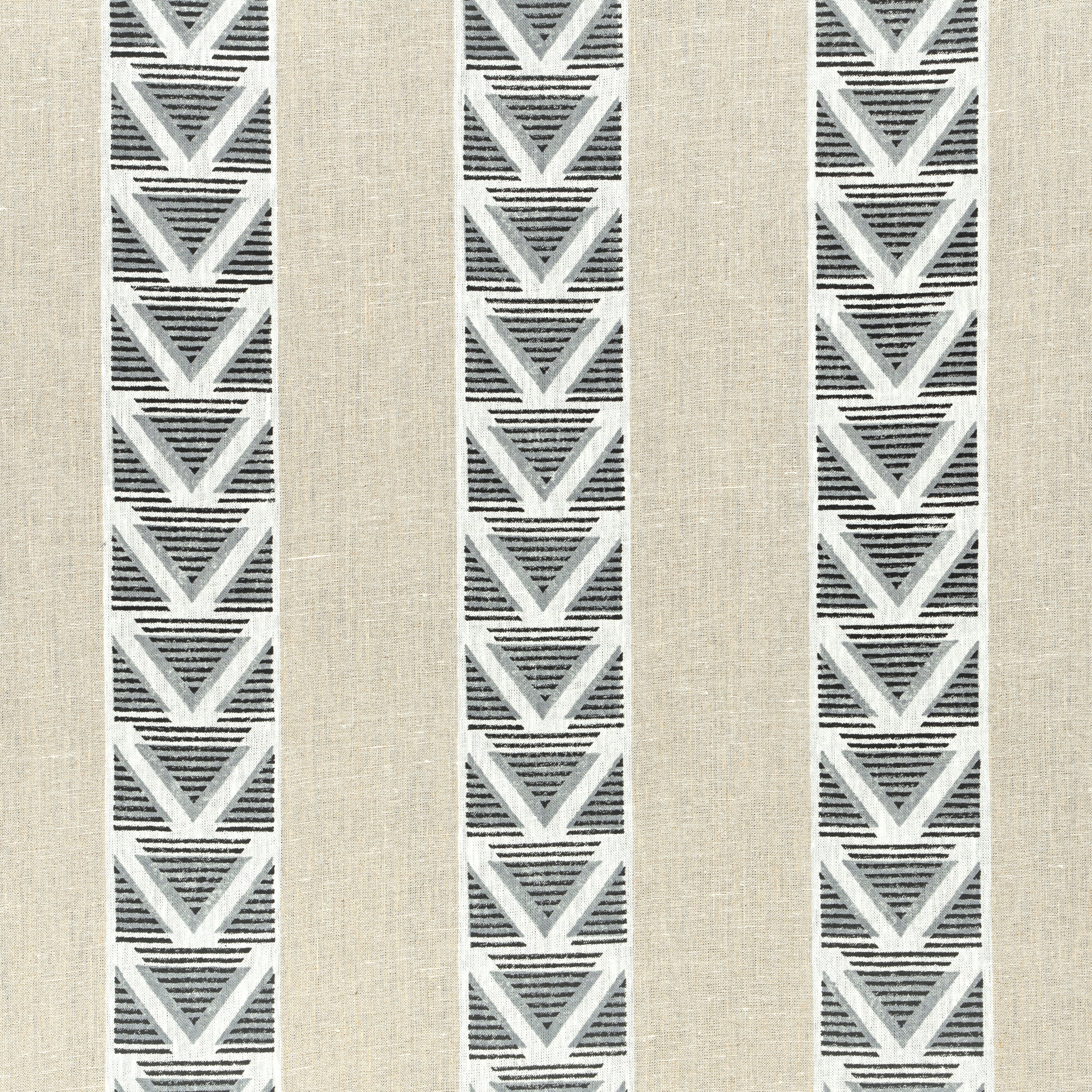 Burton Stripe fabric in linen and black color - pattern number AF23125 - by Anna French in the Willow Tree collection
