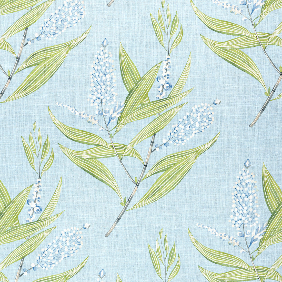 Winter Bud fabric in soft blue color - pattern number AF23133 - by Anna French in the Willow Tree collection