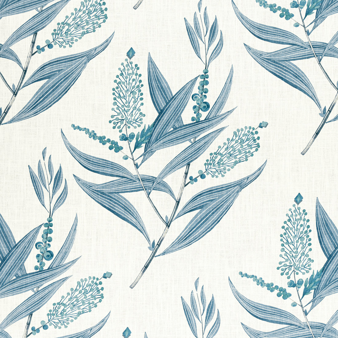 Winter Bud fabric in blue color - pattern number AF23135 - by Anna French in the Willow Tree collection