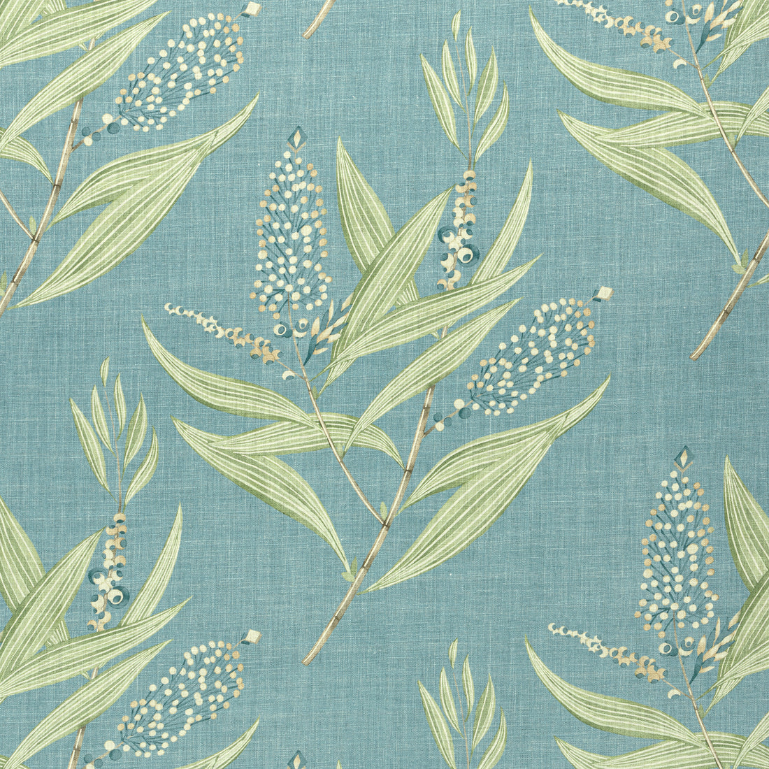 Winter Bud fabric in teal color - pattern number AF23136 - by Anna French in the Willow Tree collection