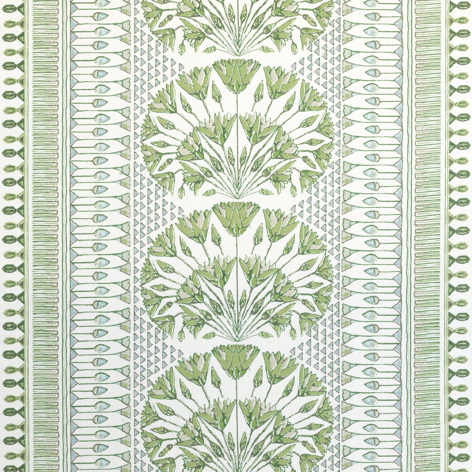 Cairo fabric in green and white  color - pattern number AF9623 - by Anna French in the Savoy collection