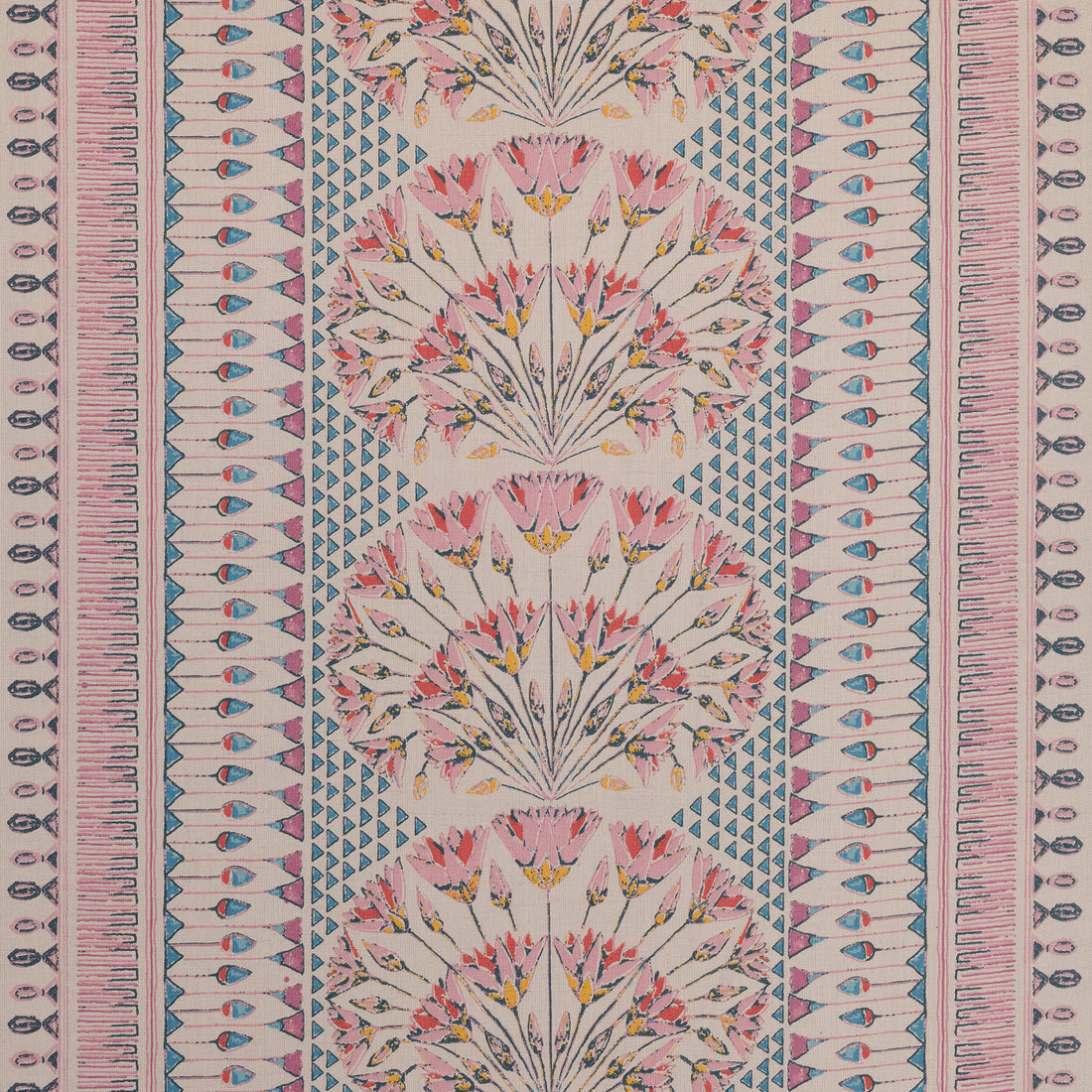 Cairo fabric in pink and coral  color - pattern number AF9625 - by Anna French in the Savoy collection