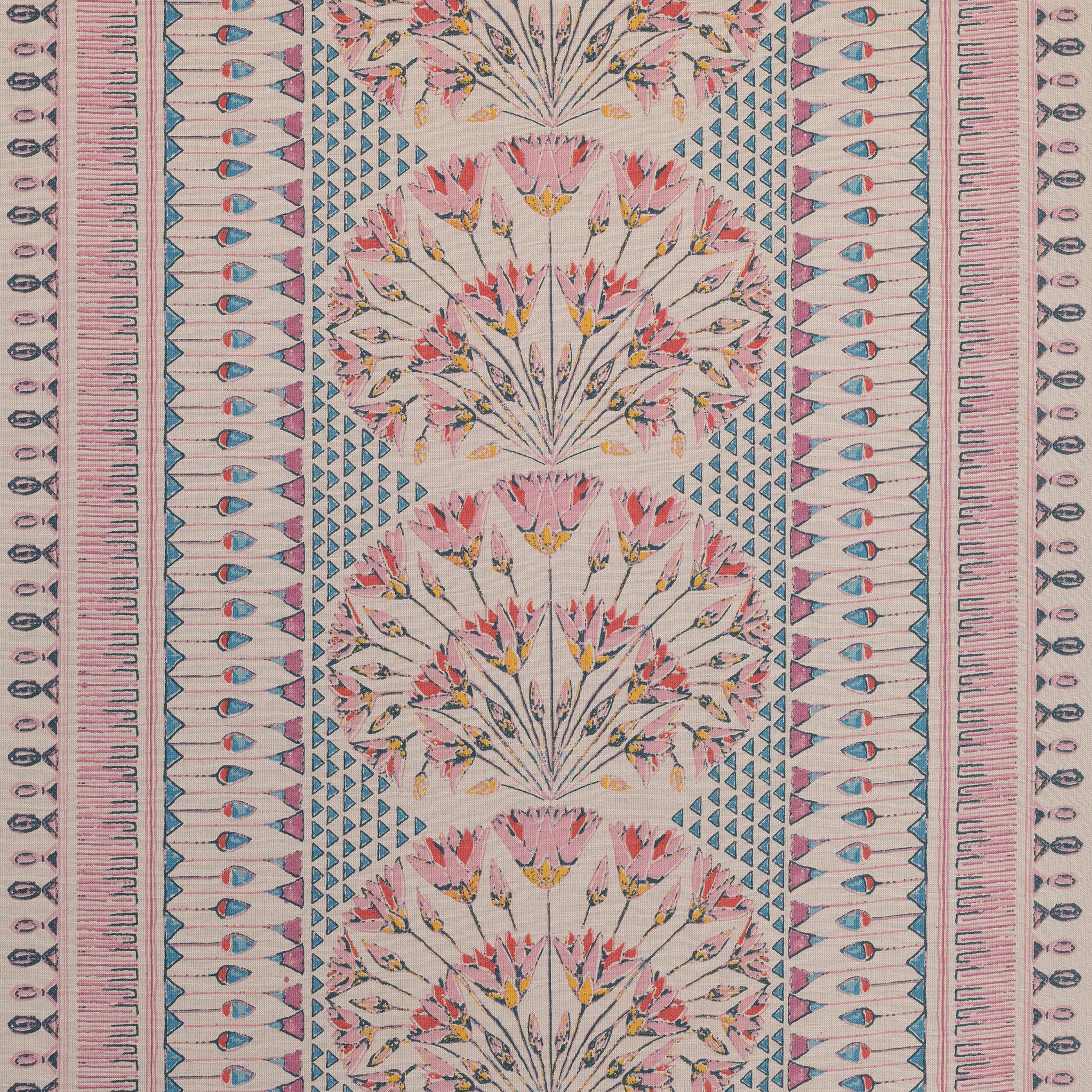 Cairo fabric in pink and coral color - pattern number AF9625 - by Anna French in the Savoy collection