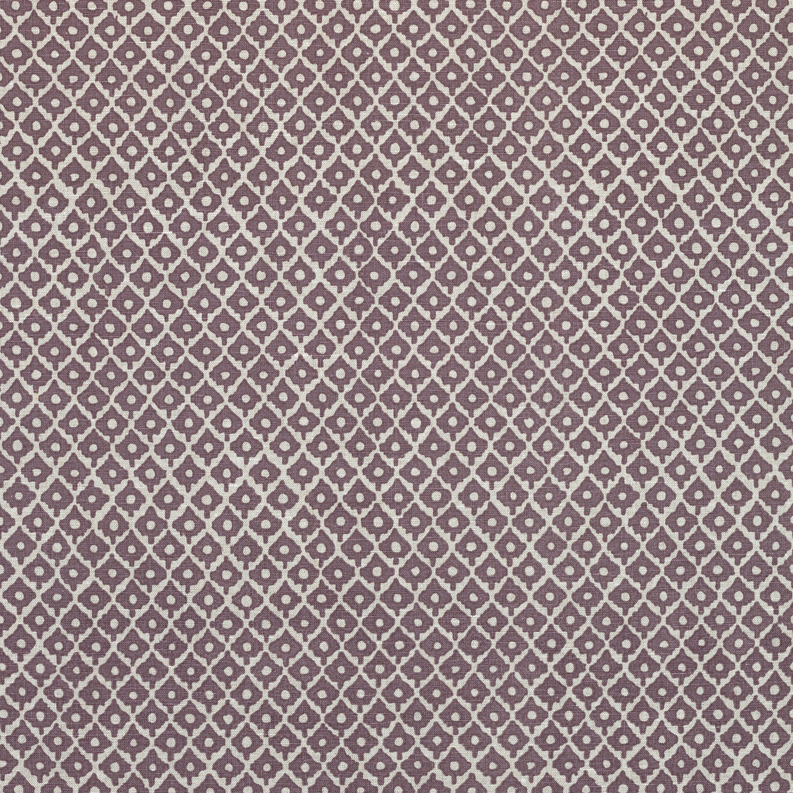 Petit Arbre fabric in plum and flax color - pattern number AF9632 - by Anna French in the Savoy collection