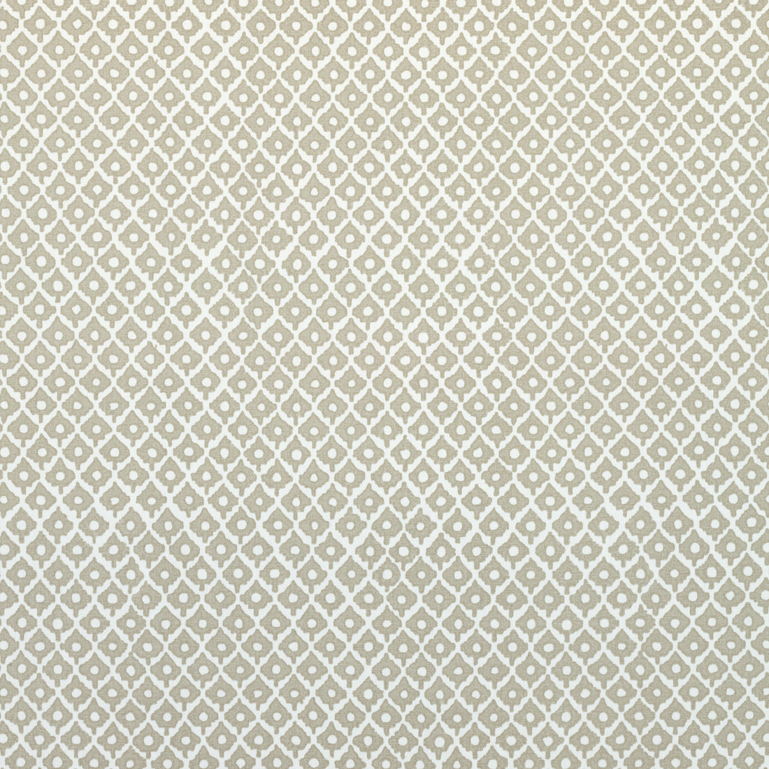 Petit Arbre fabric in flax on white  color - pattern number AF9633 - by Anna French in the Savoy collection
