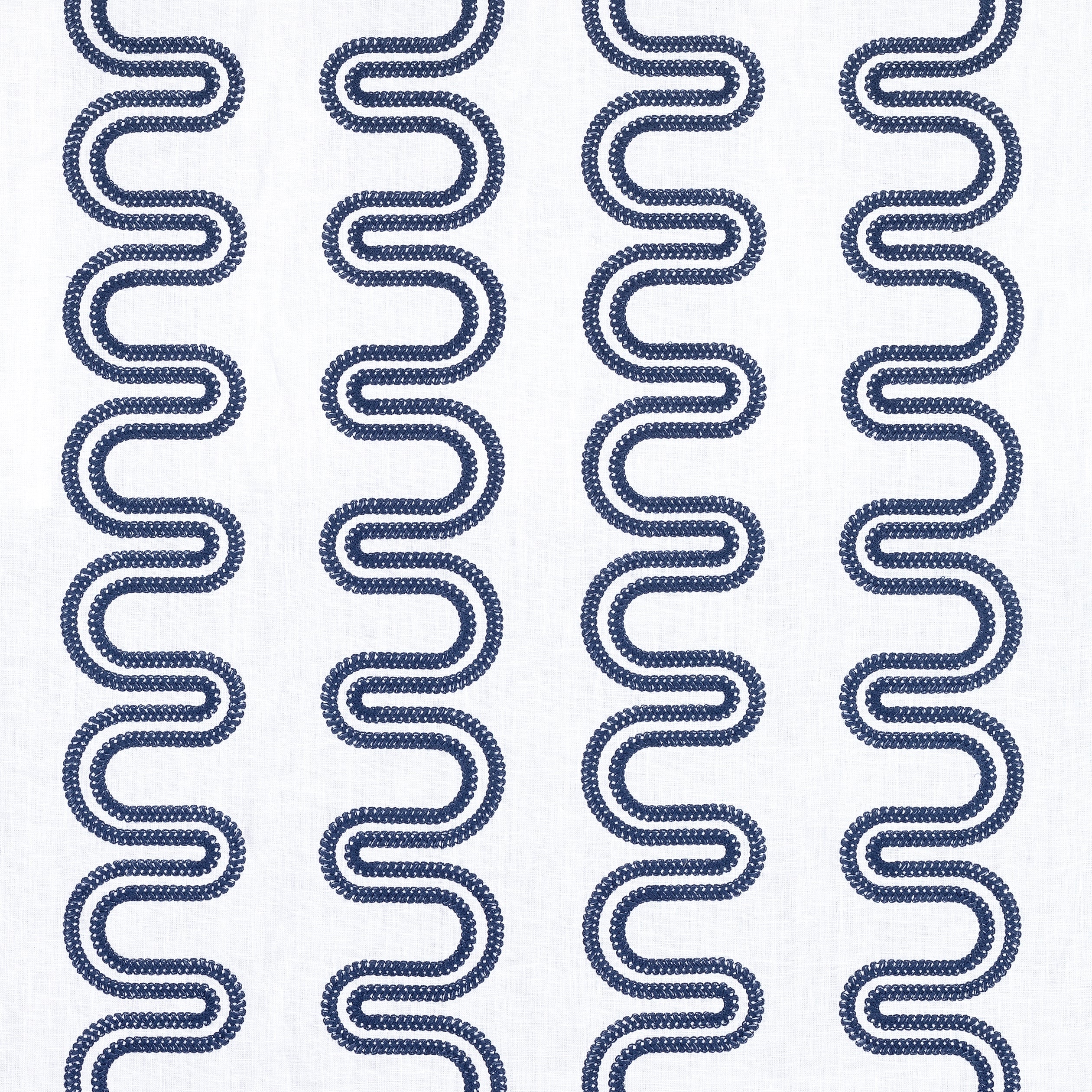 Herriot Way Embroidery fabric in navy on white color - pattern number AF9636 - by Anna French in the Savoy collection