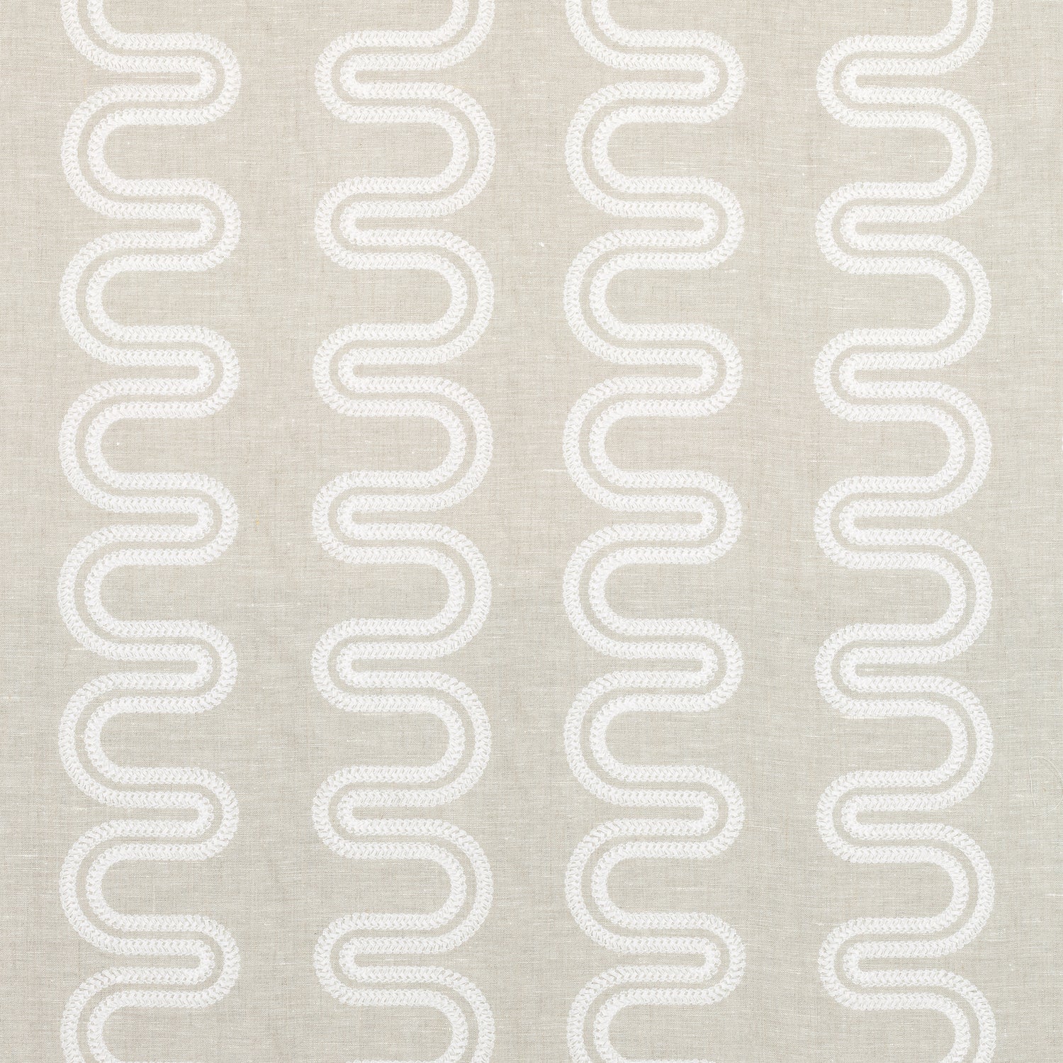 Herriot Way Embroidery fabric in white on flax  color - pattern number AF9639 - by Anna French in the Savoy collection