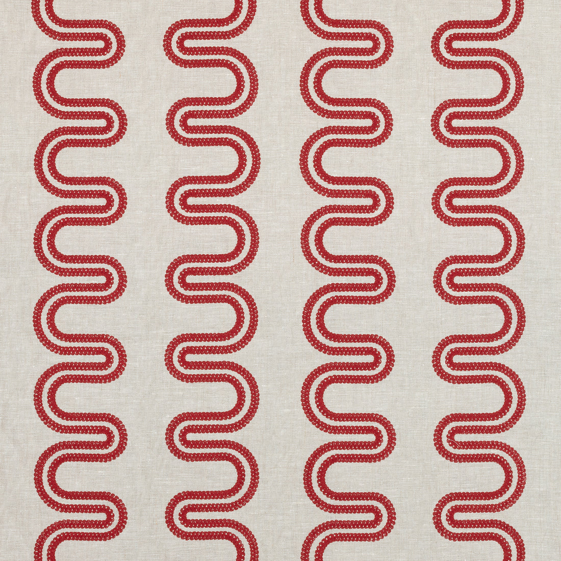 Herriot Way Embroidery fabric in raspberry on flax  color - pattern number AF9640 - by Anna French in the Savoy collection