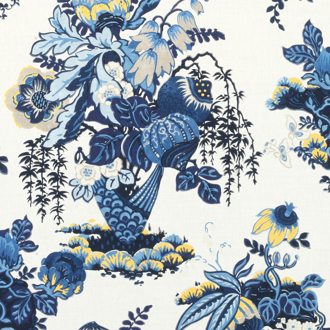 Fairbanks fabric in blue and white  color - pattern number AF9646 - by Anna French in the Savoy collection