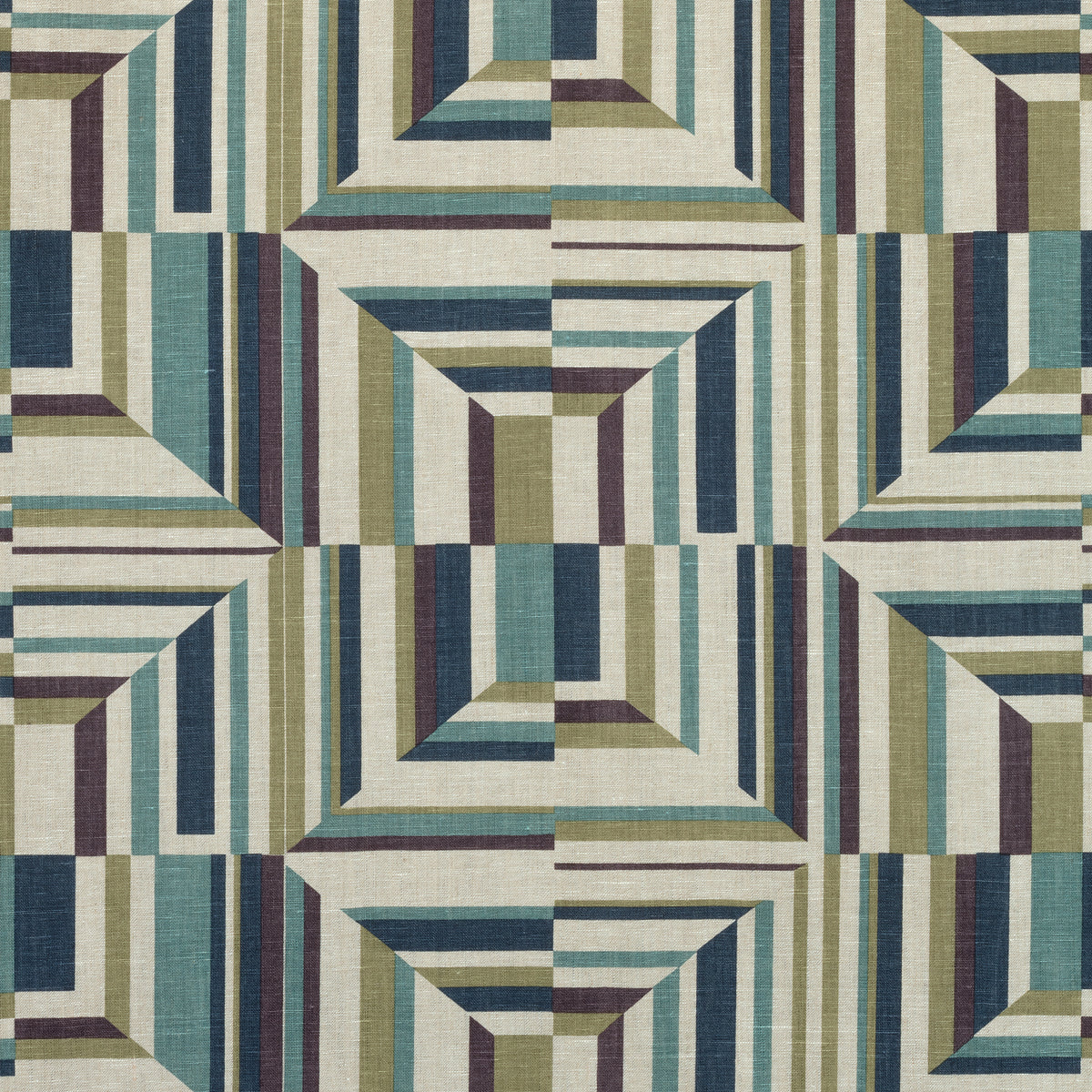 Cubism fabric in plum and flax color - pattern number AF9651 - by Anna French in the Savoy collection