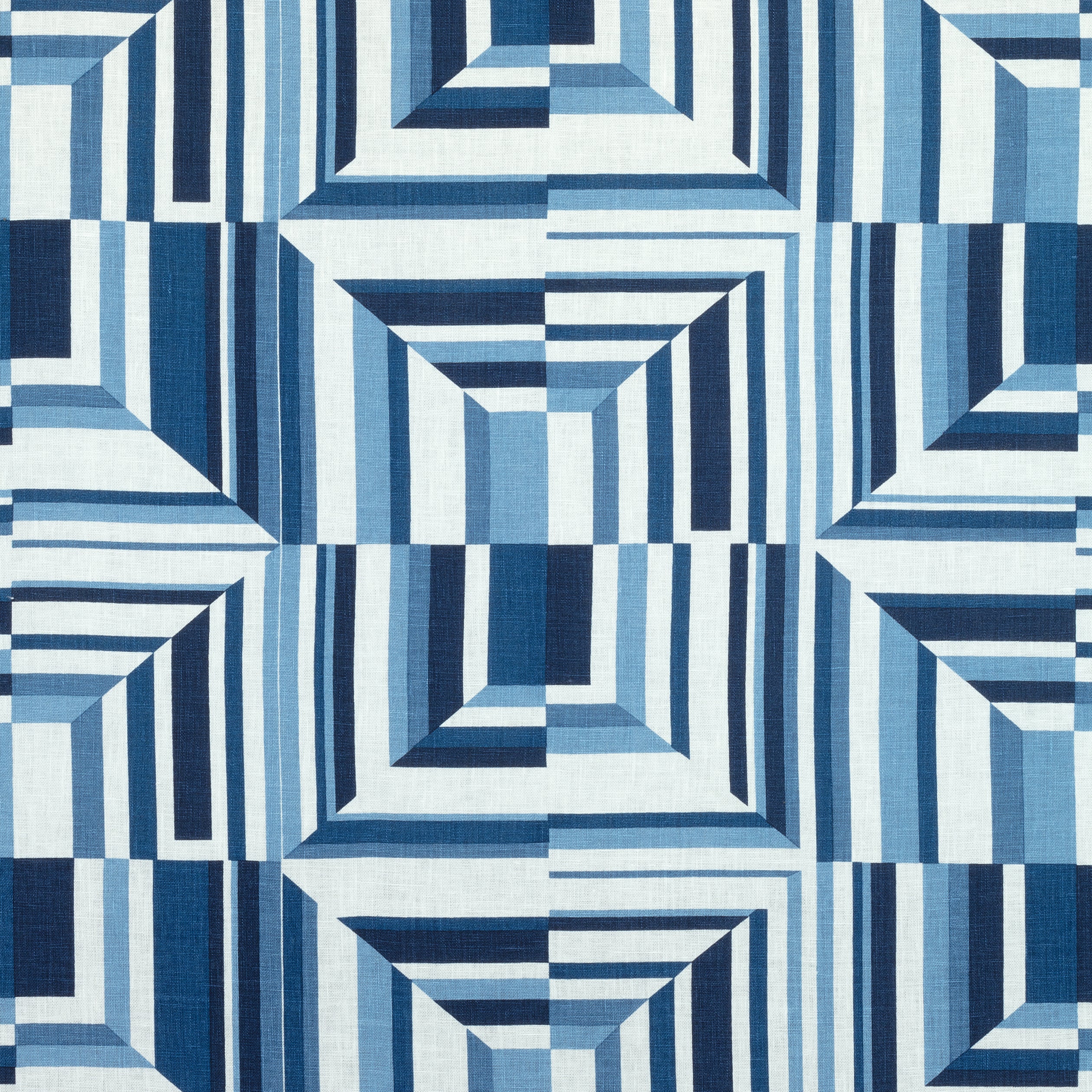 Cubism fabric in navy on white color - pattern number AF9654 - by Anna French in the Savoy collection