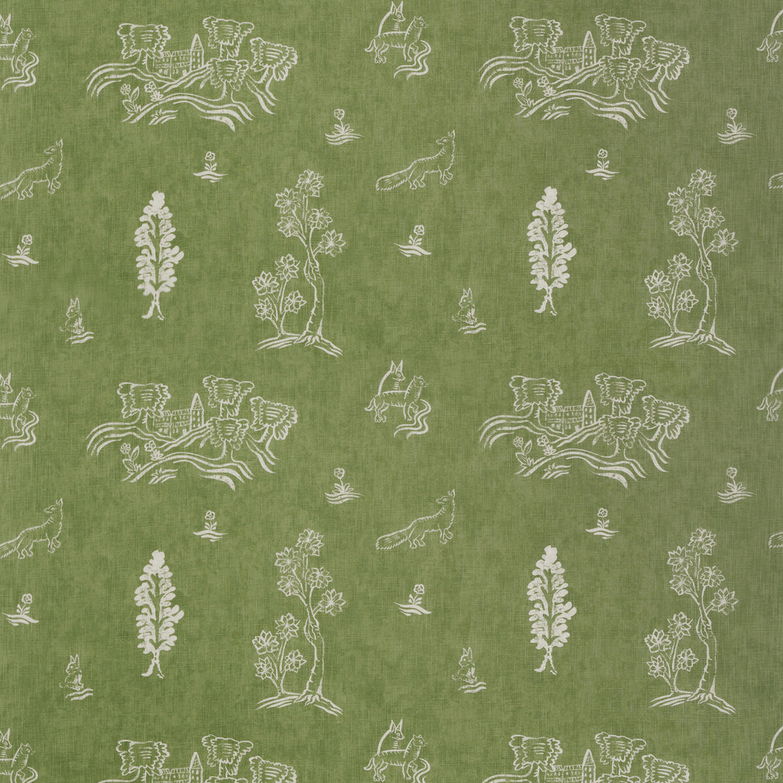 Friendly Folk fabric in basil green color - pattern AM100318.3.0 - by Kravet Couture in the Andrew Martin Kit Kemp collection