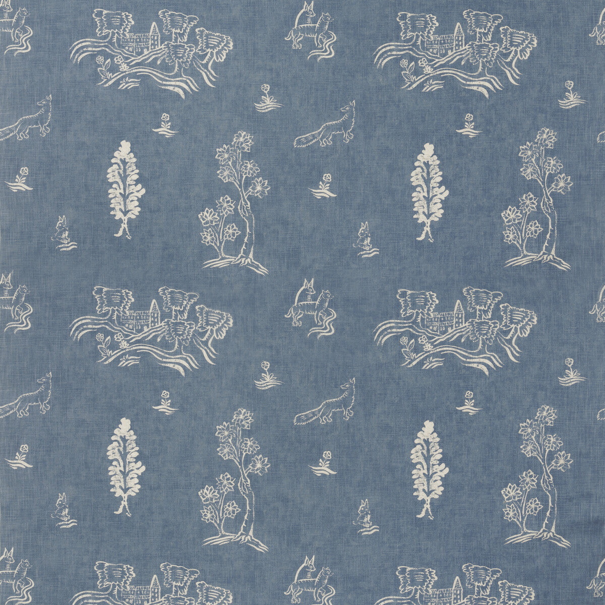 Friendly Folk fabric in happy blue color - pattern AM100318.5.0 - by Kravet Couture in the Andrew Martin Kit Kemp collection