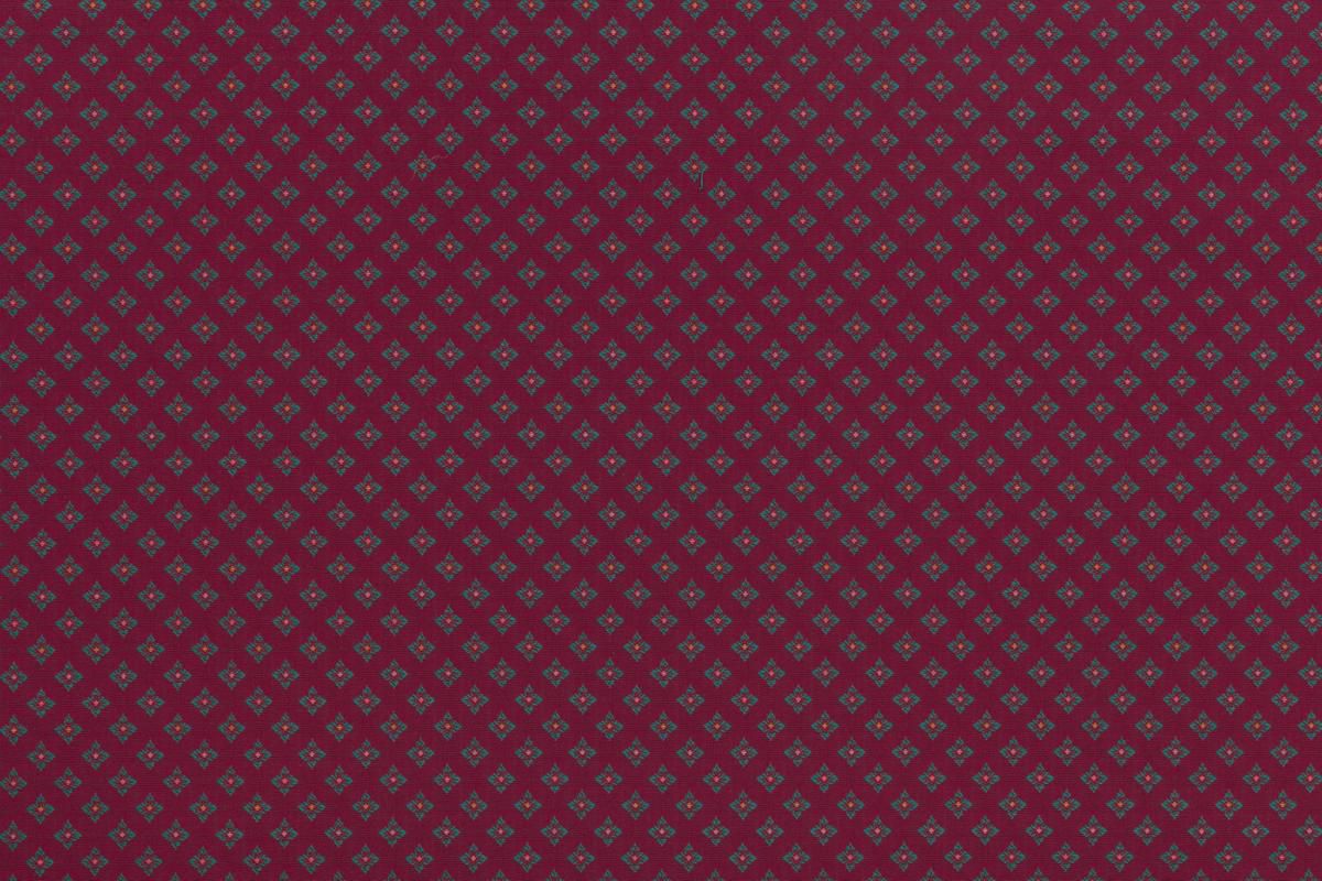 Stella Geometric fabric in green on burgundy color - pattern number AM D2092120 - by Scalamandre in the Old World Weavers collection