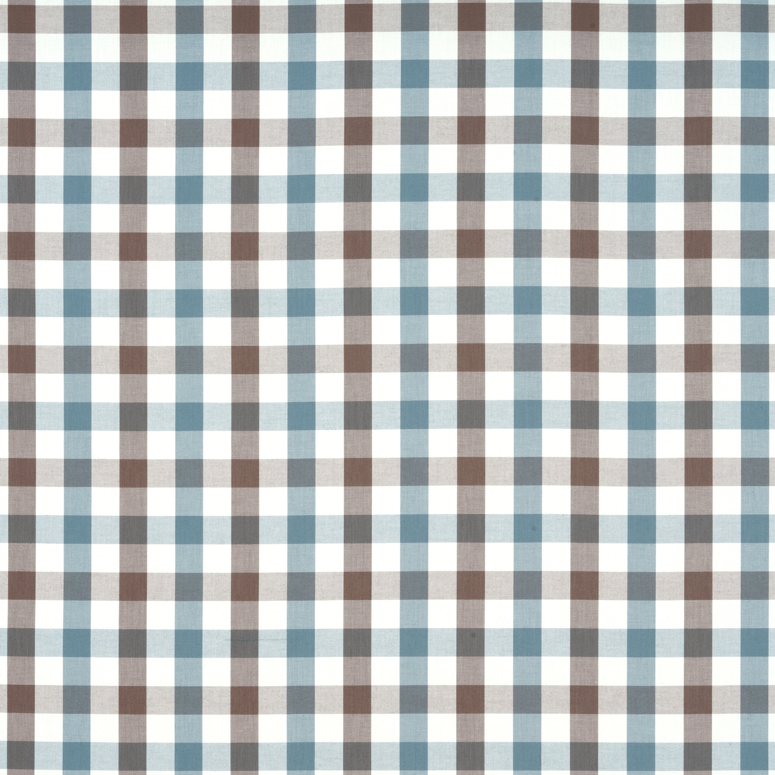 Saybrook Check fabric in brown and slate color - pattern number AW15154 - by Anna French in the Antilles collection