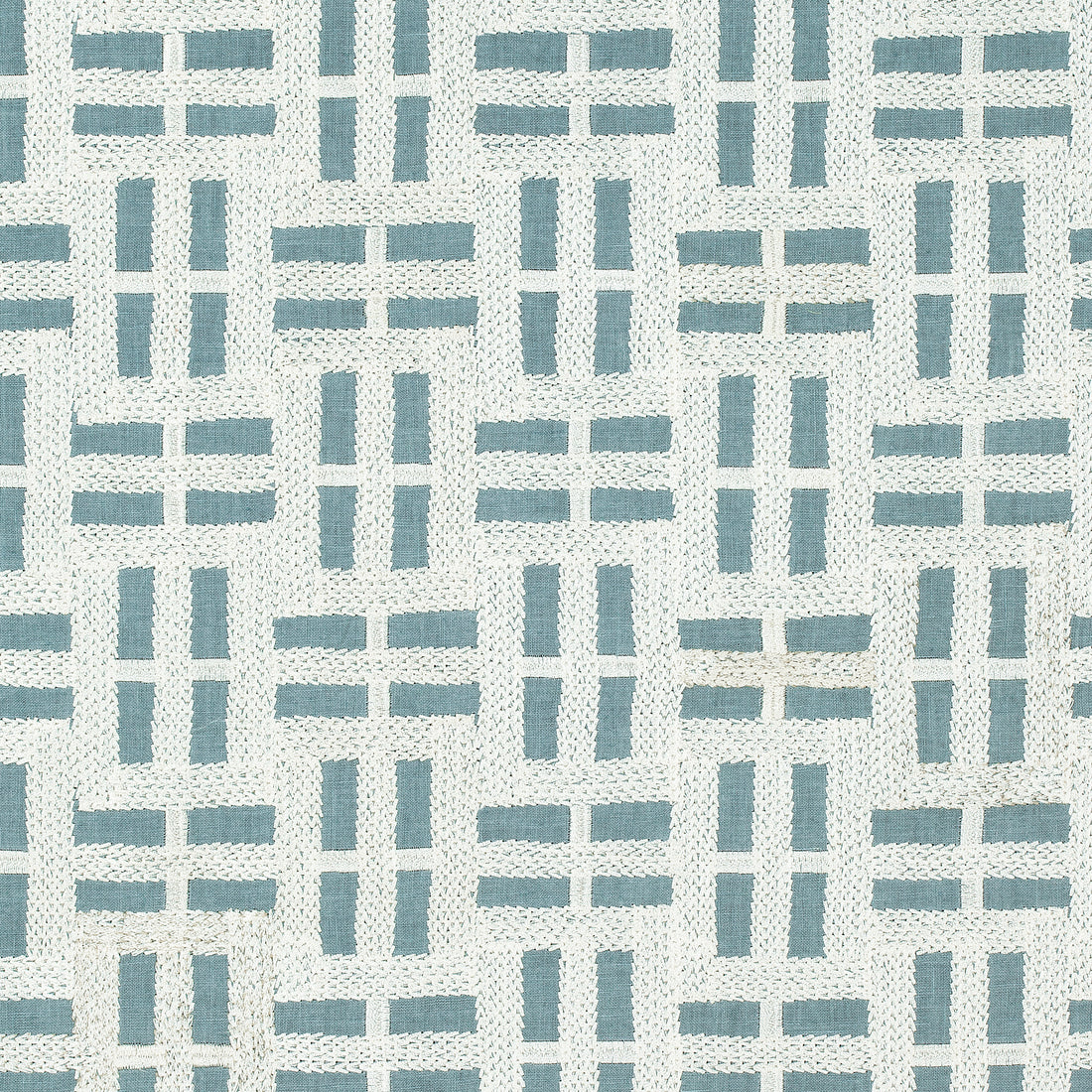Lock Embroidery fabric in aqua color - pattern number AW73003 - by Anna French in the Meridian collection