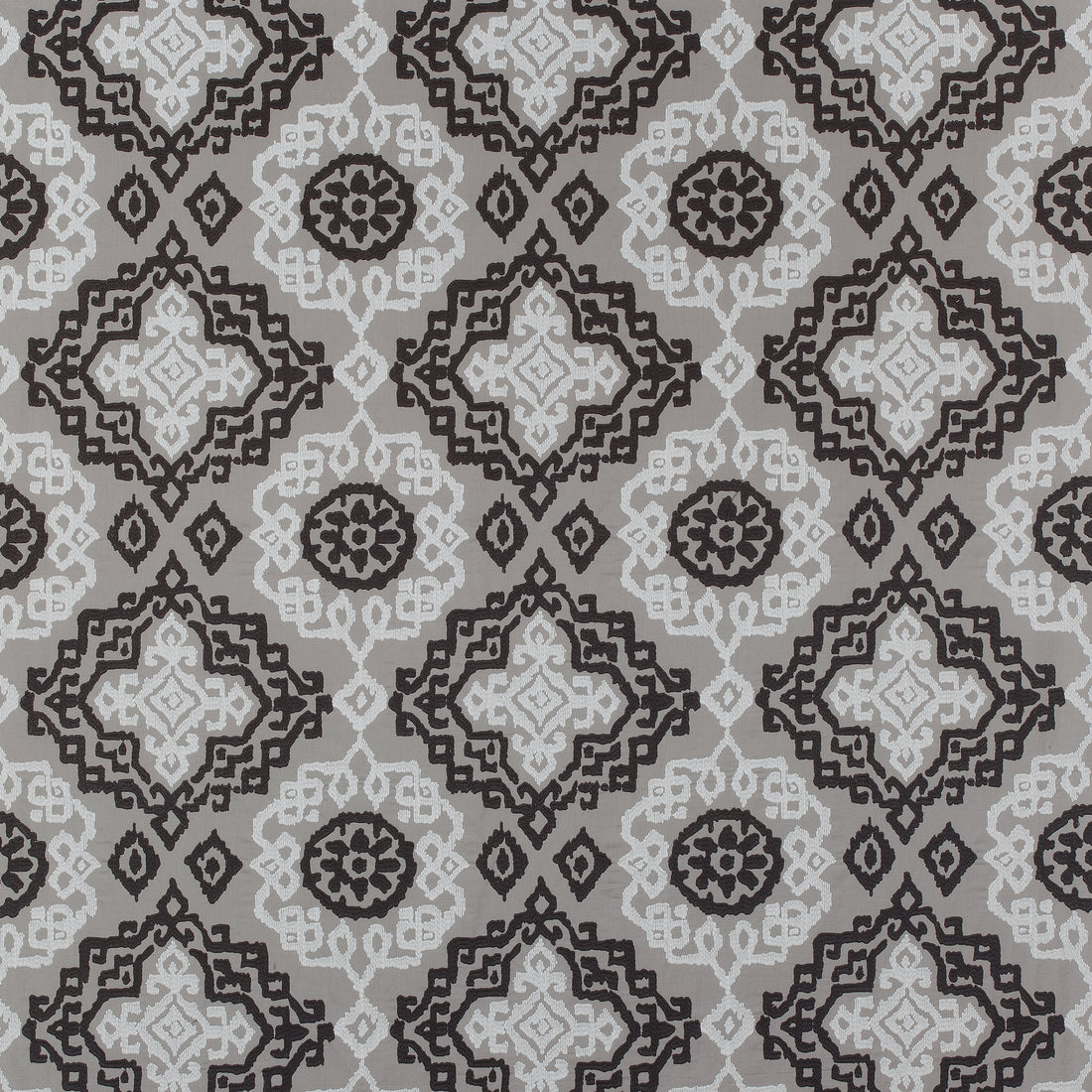 Scottsdale Embroidery fabric in grey and black color - pattern number AW73018 - by Anna French in the Meridian collection