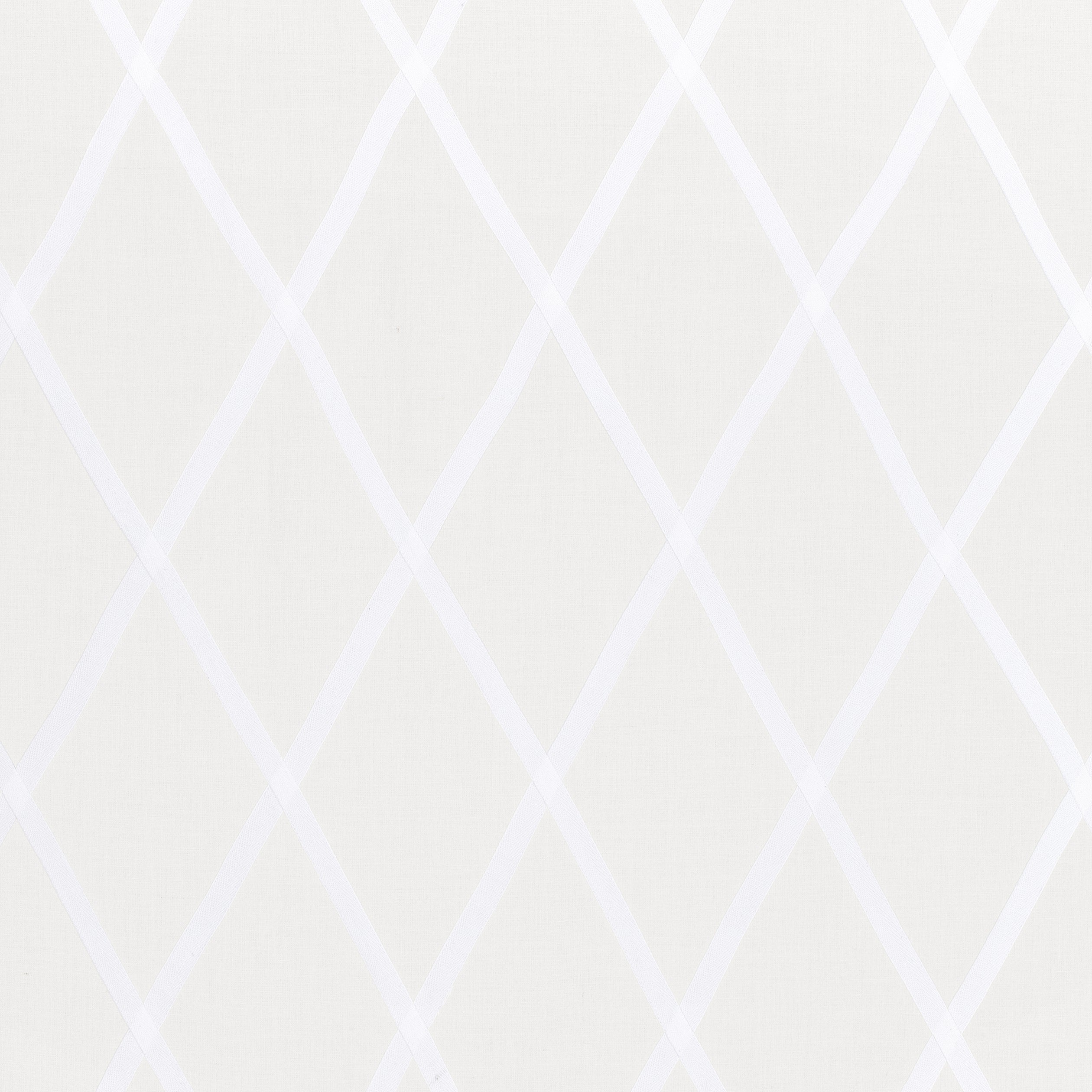 Tarascon Trellis Applique fabric in white on white color - pattern number AW78711 - by Anna French in the Palampore collection
