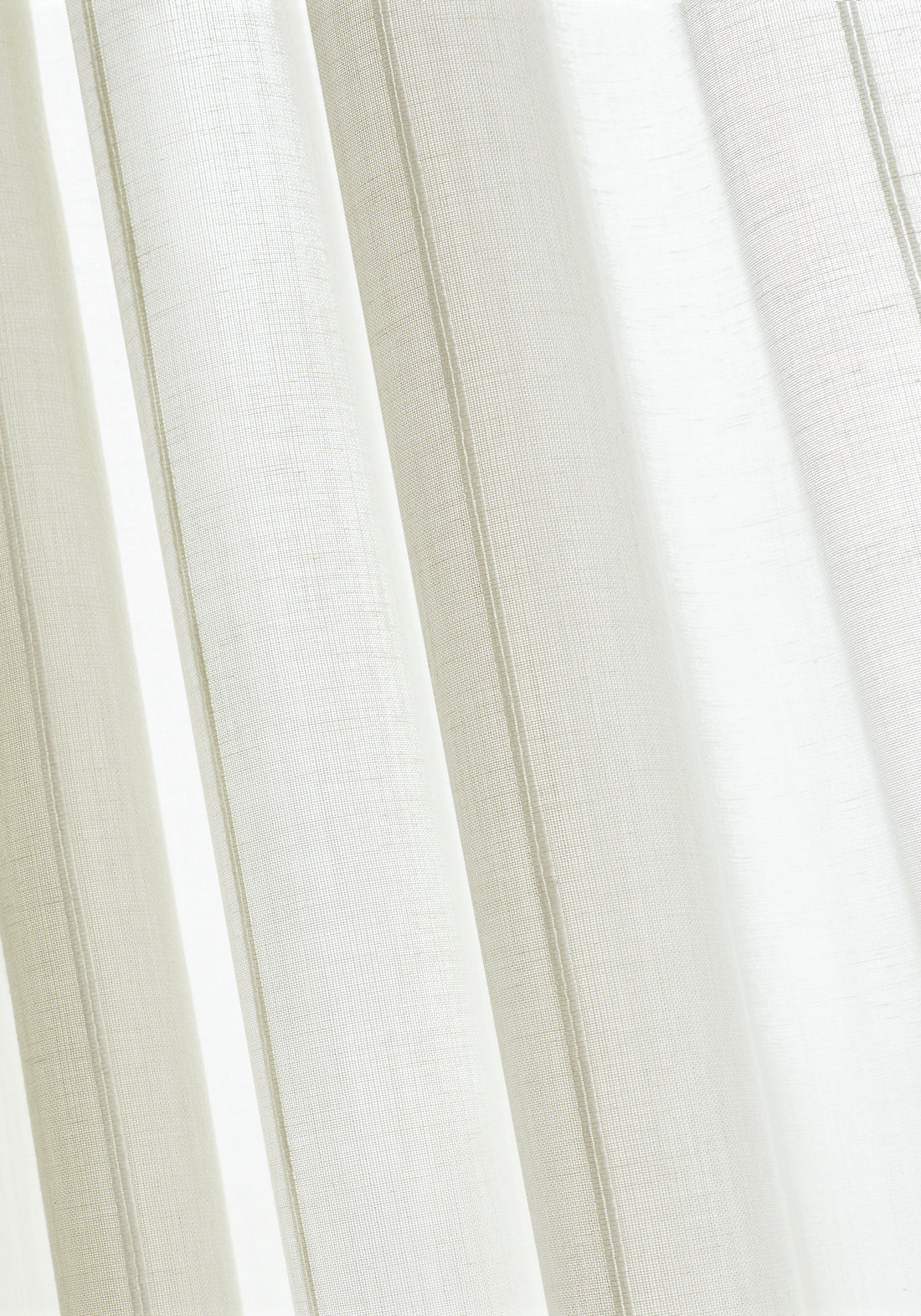 Detail of Berkshire Stripe woven fabric in Ivory by Thibaut